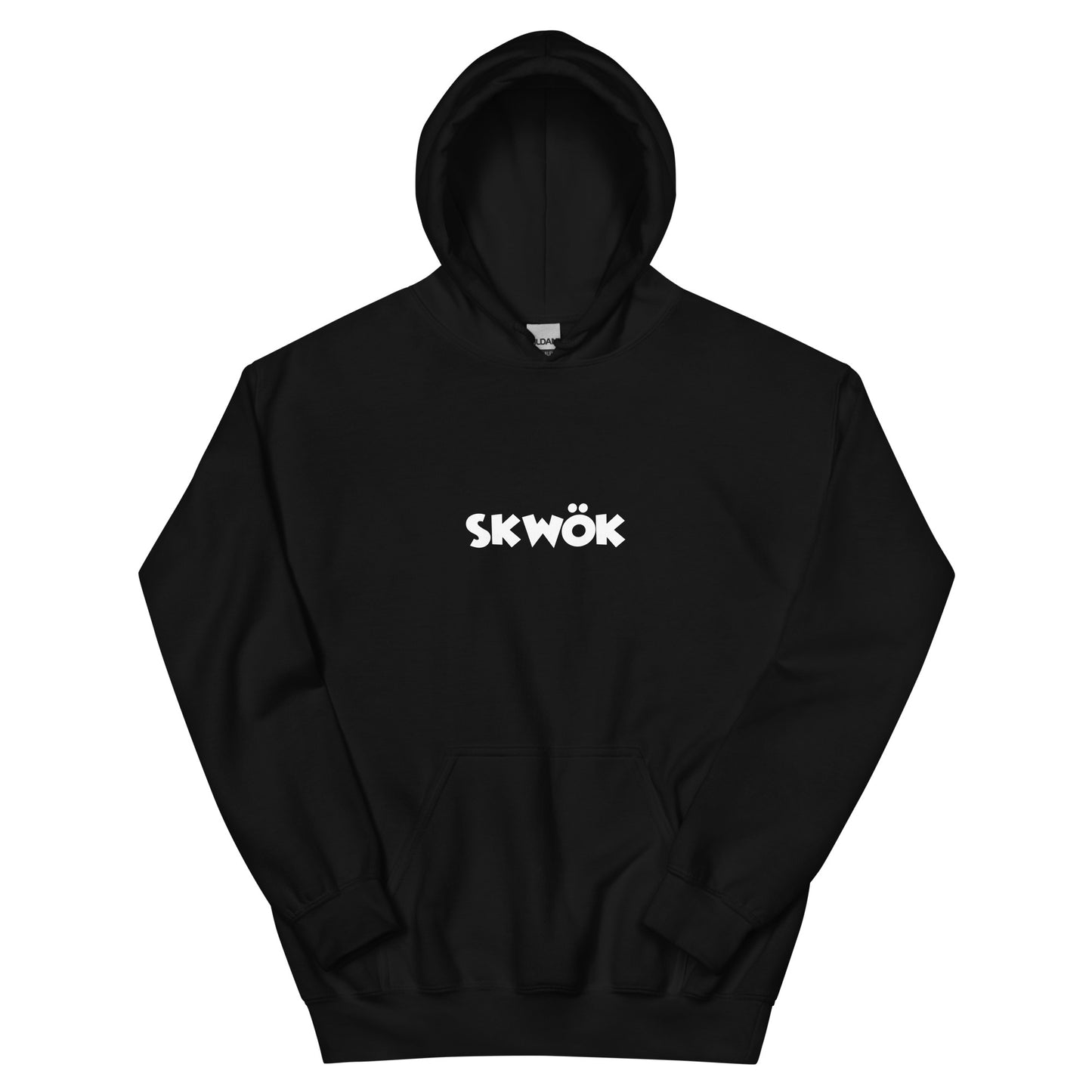Skwok Brand (01) / 8oz Gildan Hoodie / OG Logo / White / Front - Back