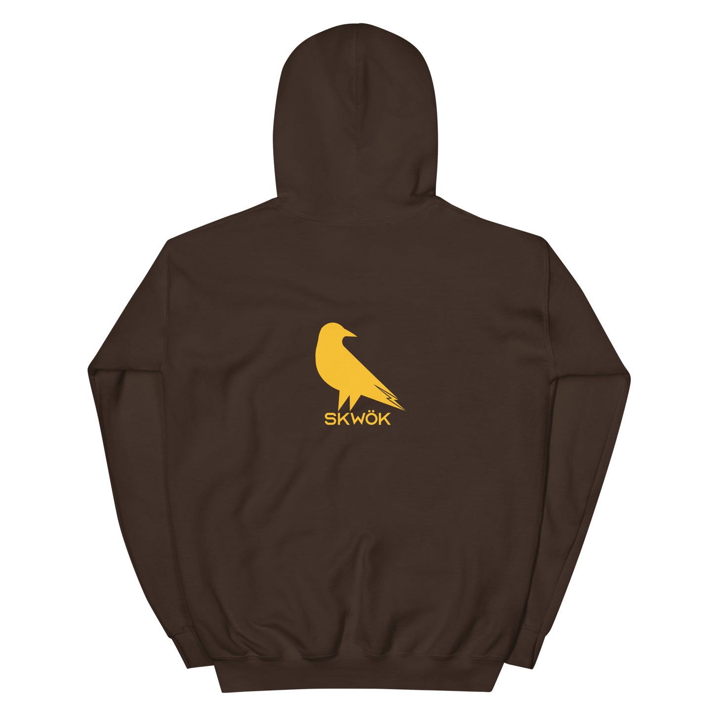 Skwok Brand (10) / Hoodie / Raven IV Logo / Front - Back / Padres Yellow