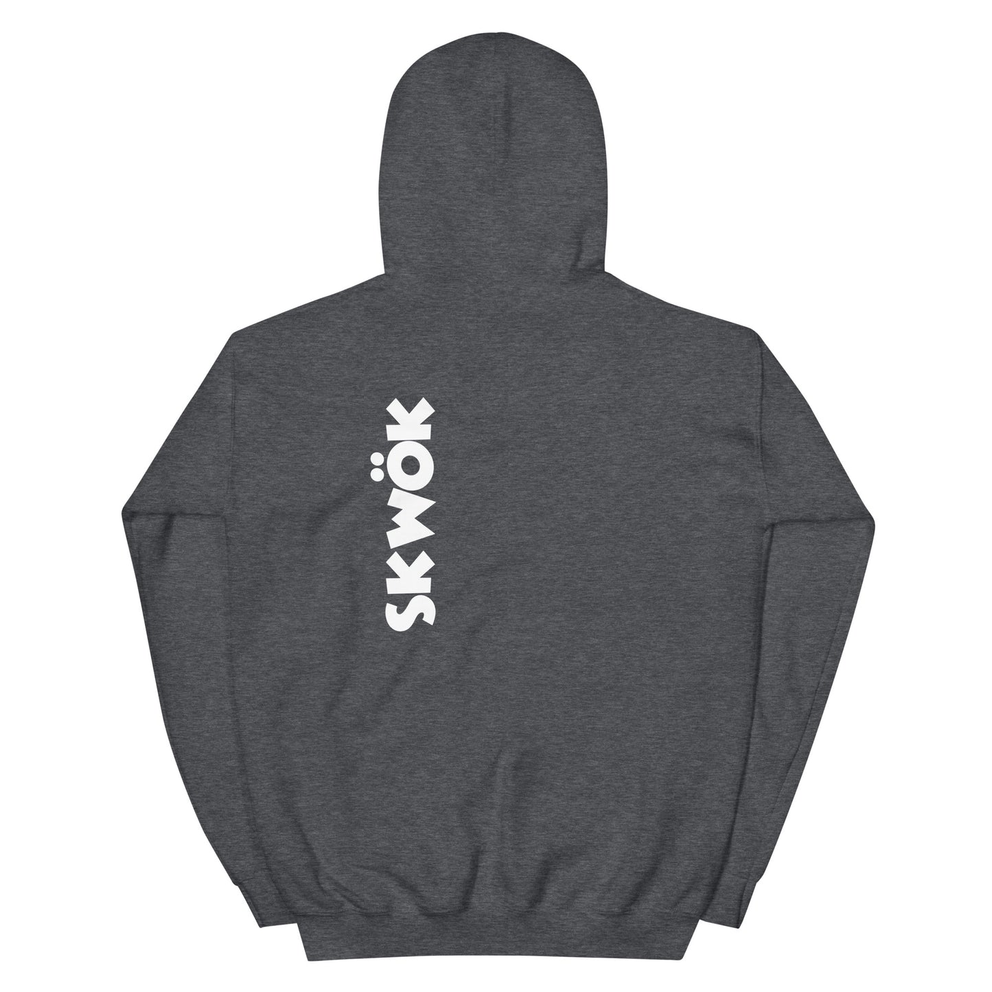 Skwok Brand (02) / 8oz Gildan Hoodie / OG Logo II / White / Front - Back