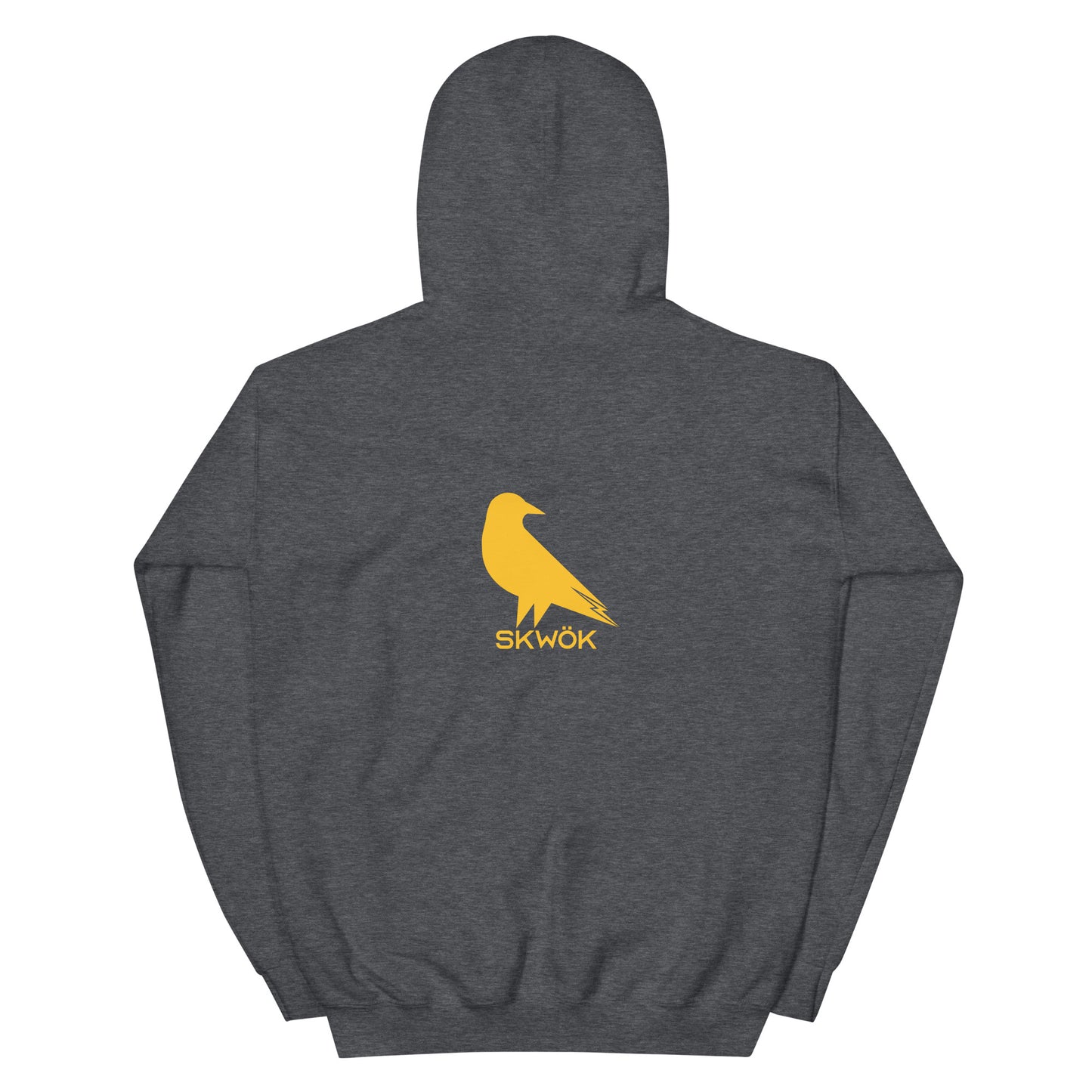 Skwok Brand (10) / Hoodie / Raven IV Logo / Front - Back / Padres Yellow