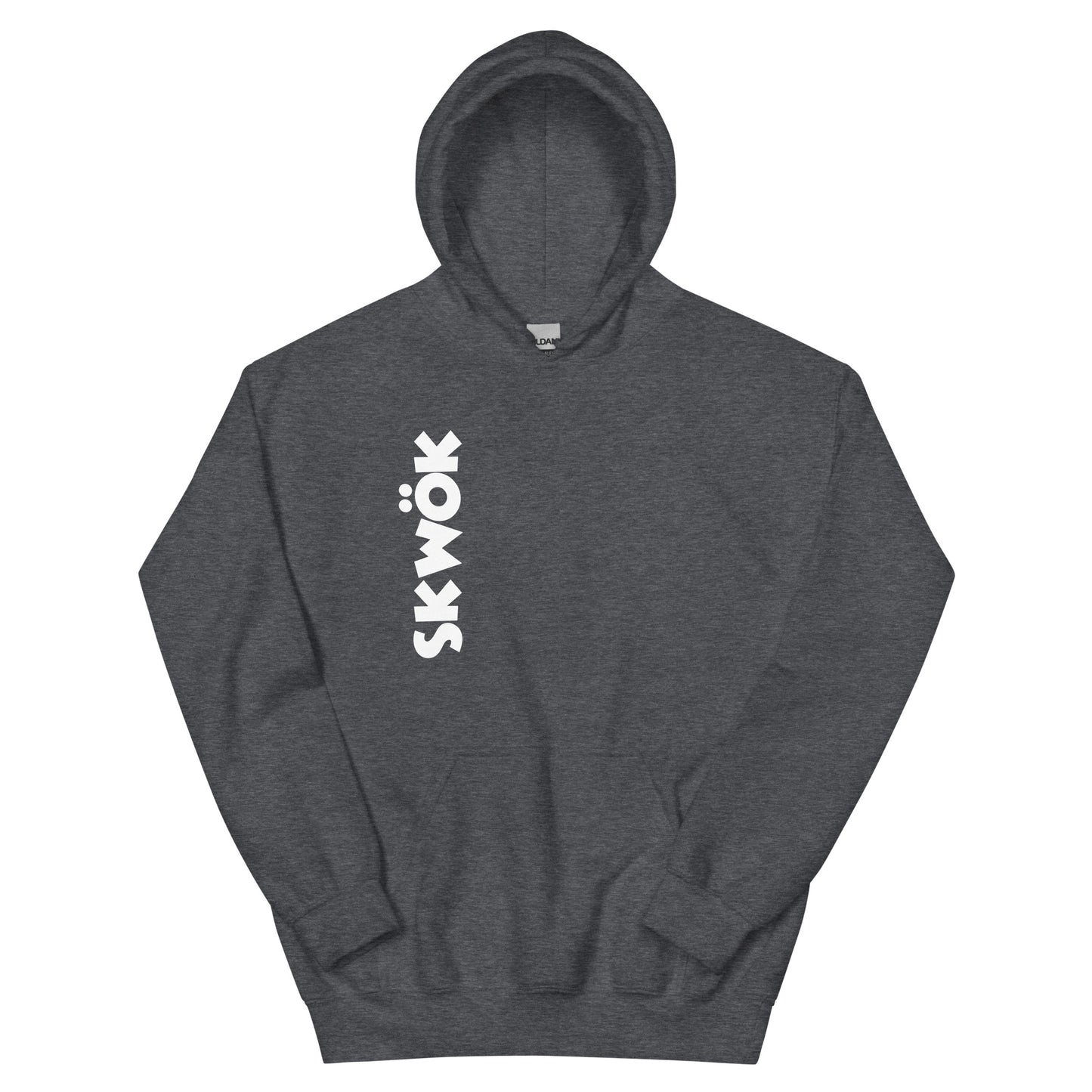Skwok Brand (02) / 8oz Gildan Hoodie / OG Logo II / White / Front - Back