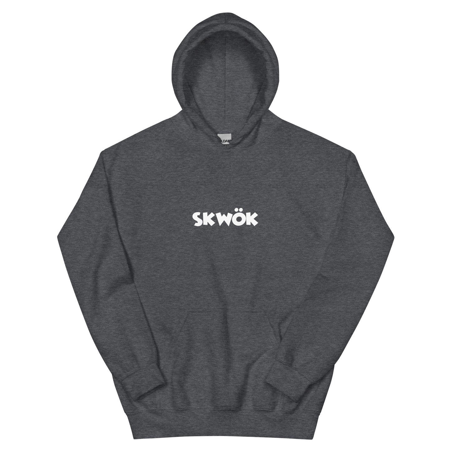 Skwok Brand (01) / 8oz Gildan Hoodie / OG Logo / White / Front - Back