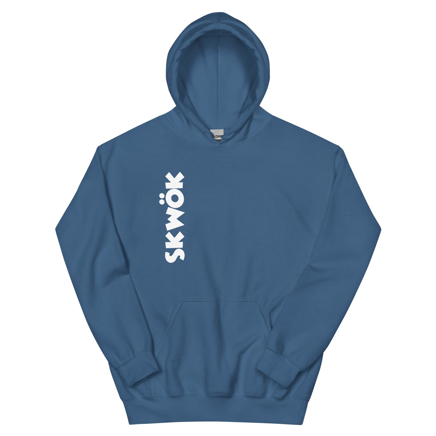 Skwok Brand (02) / 8oz Gildan Hoodie / OG Logo II / White / Front - Back