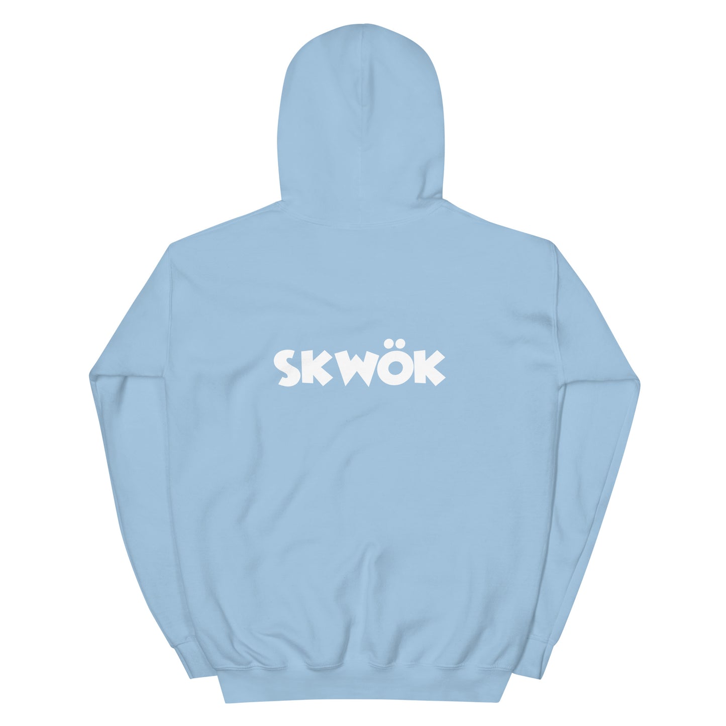 Skwok Brand (01) / 8oz Gildan Hoodie / OG Logo / White / Front - Back