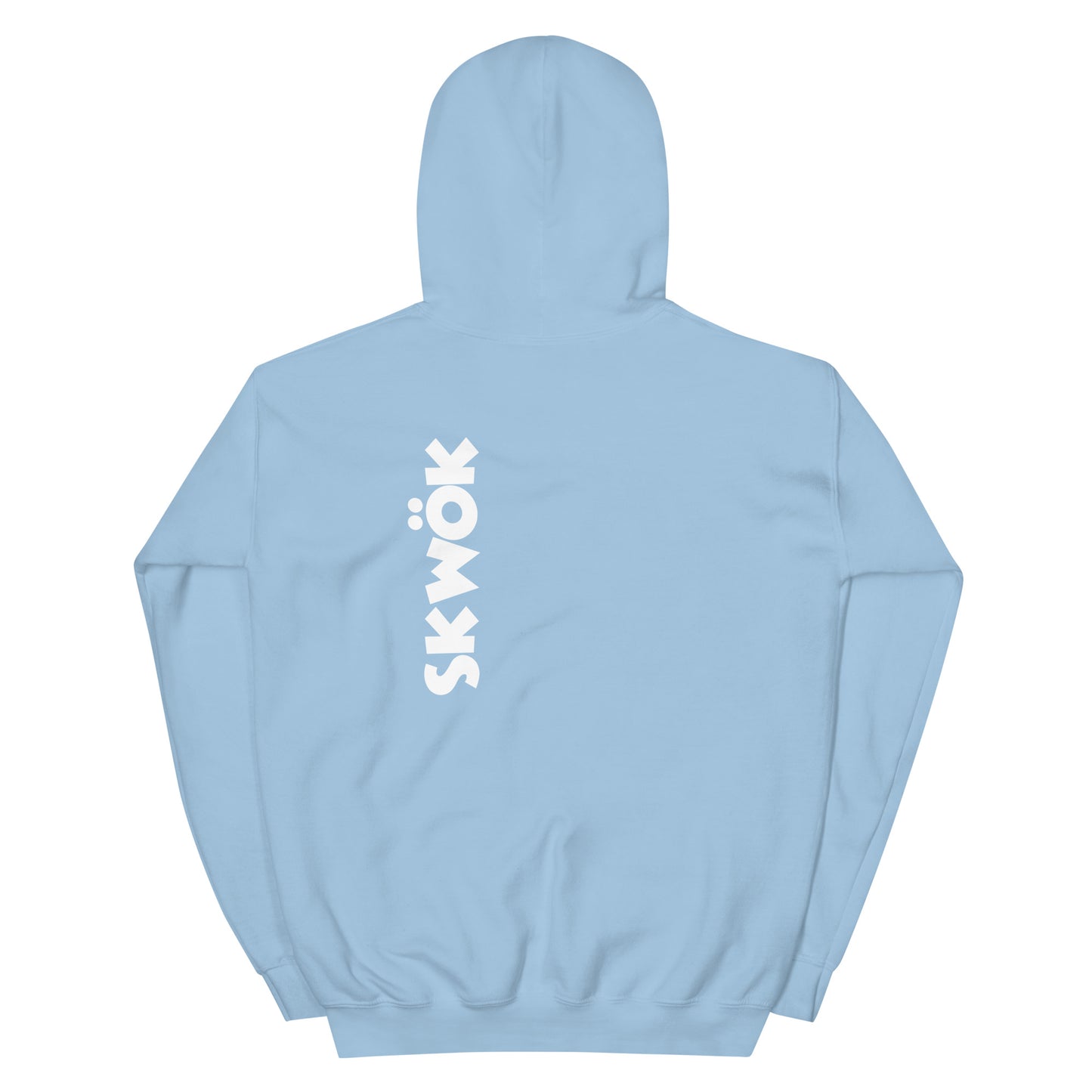 Skwok Brand (02) / 8oz Gildan Hoodie / OG Logo II / White / Front - Back