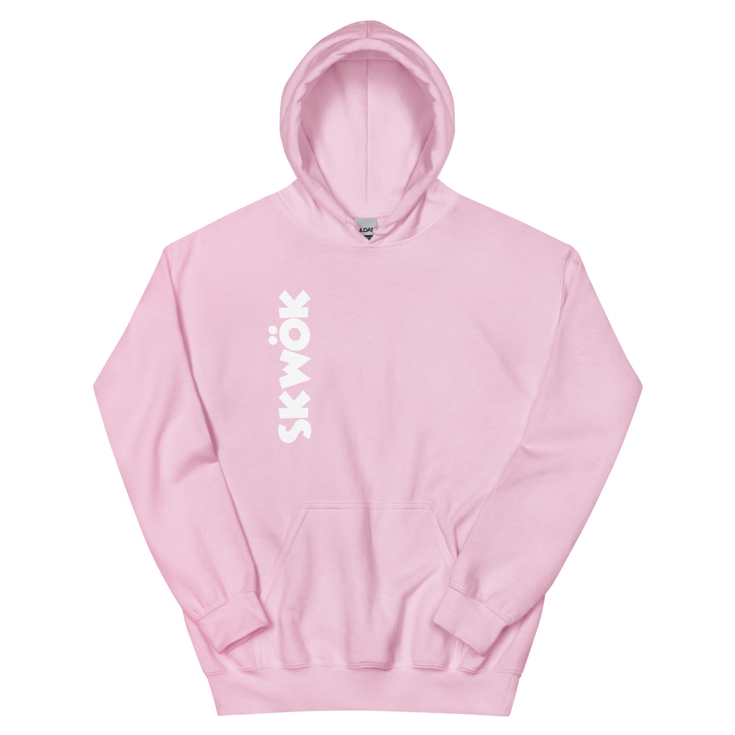 Skwok Brand (02) / 8oz Gildan Hoodie / OG Logo II / White / Front - Back