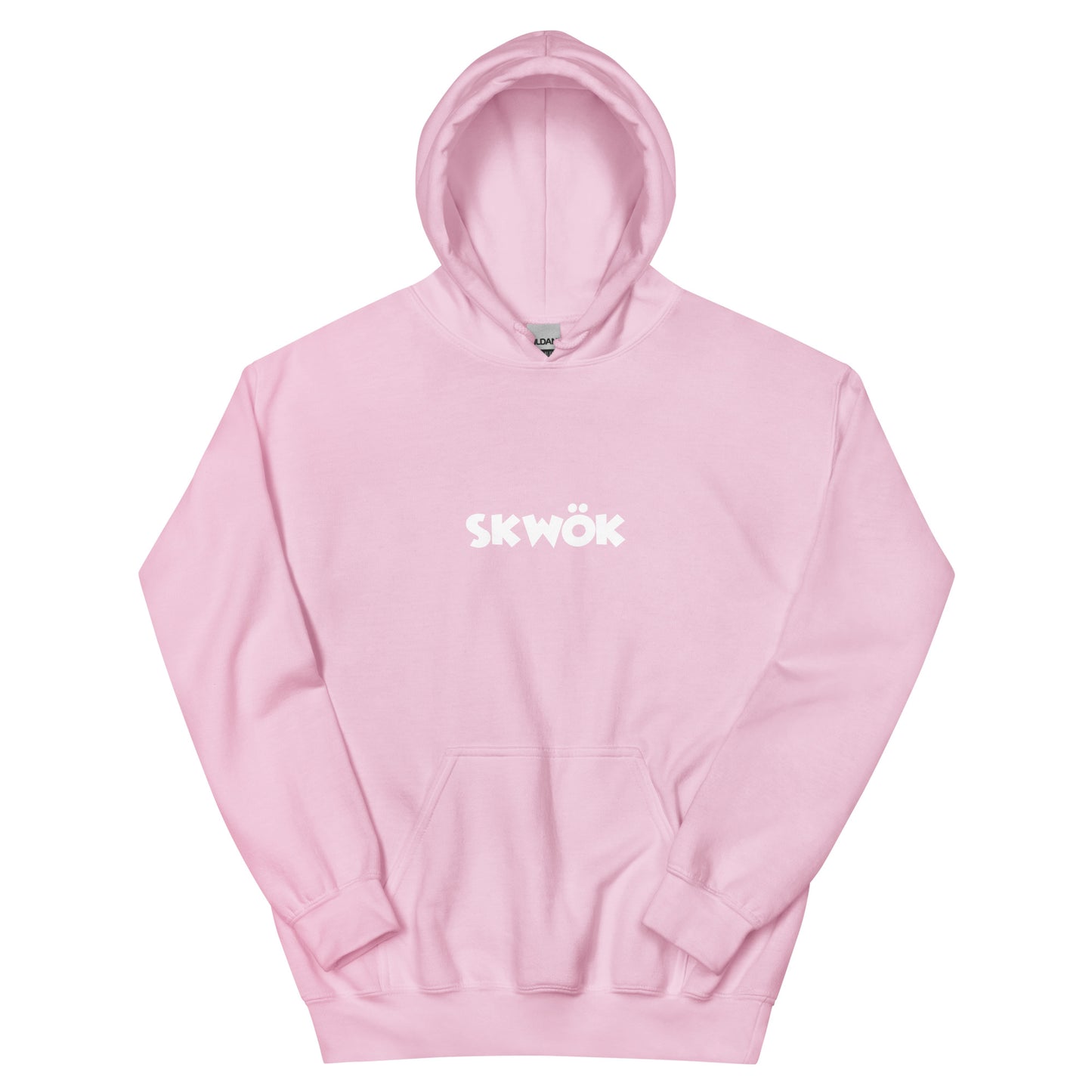 Skwok Brand (01) / 8oz Gildan Hoodie / OG Logo / White / Front - Back