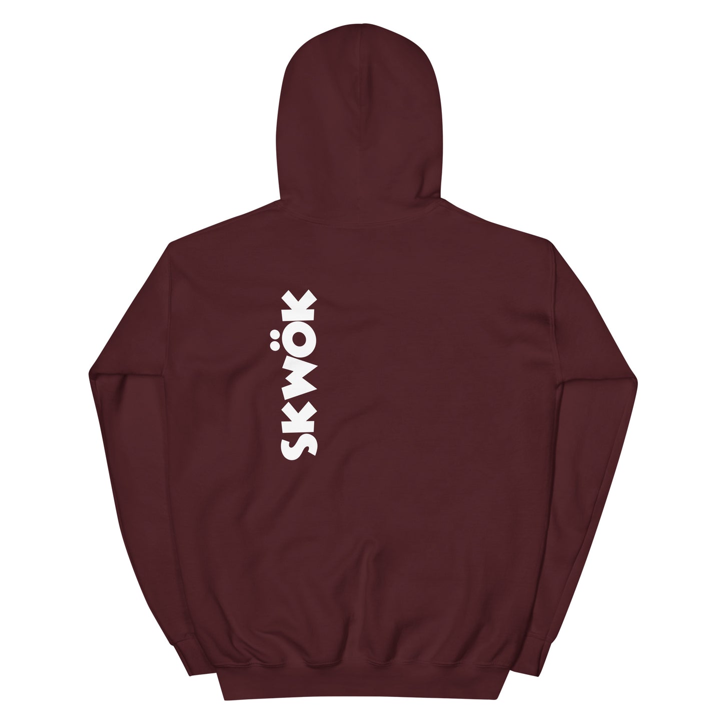 Skwok Brand (02) / 8oz Gildan Hoodie / OG Logo II / White / Front - Back