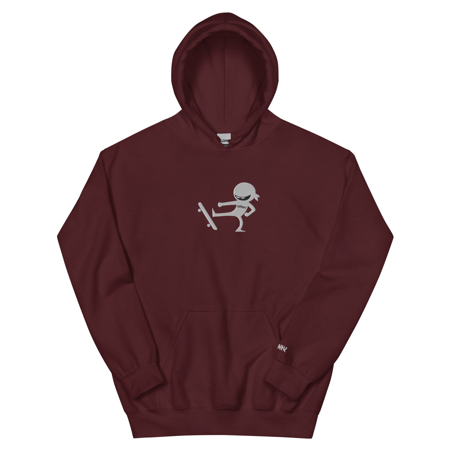 Kranik Brand / 8oz Gildan Hoodie / Embroidered / Skate Ninja Logo / Front Only
