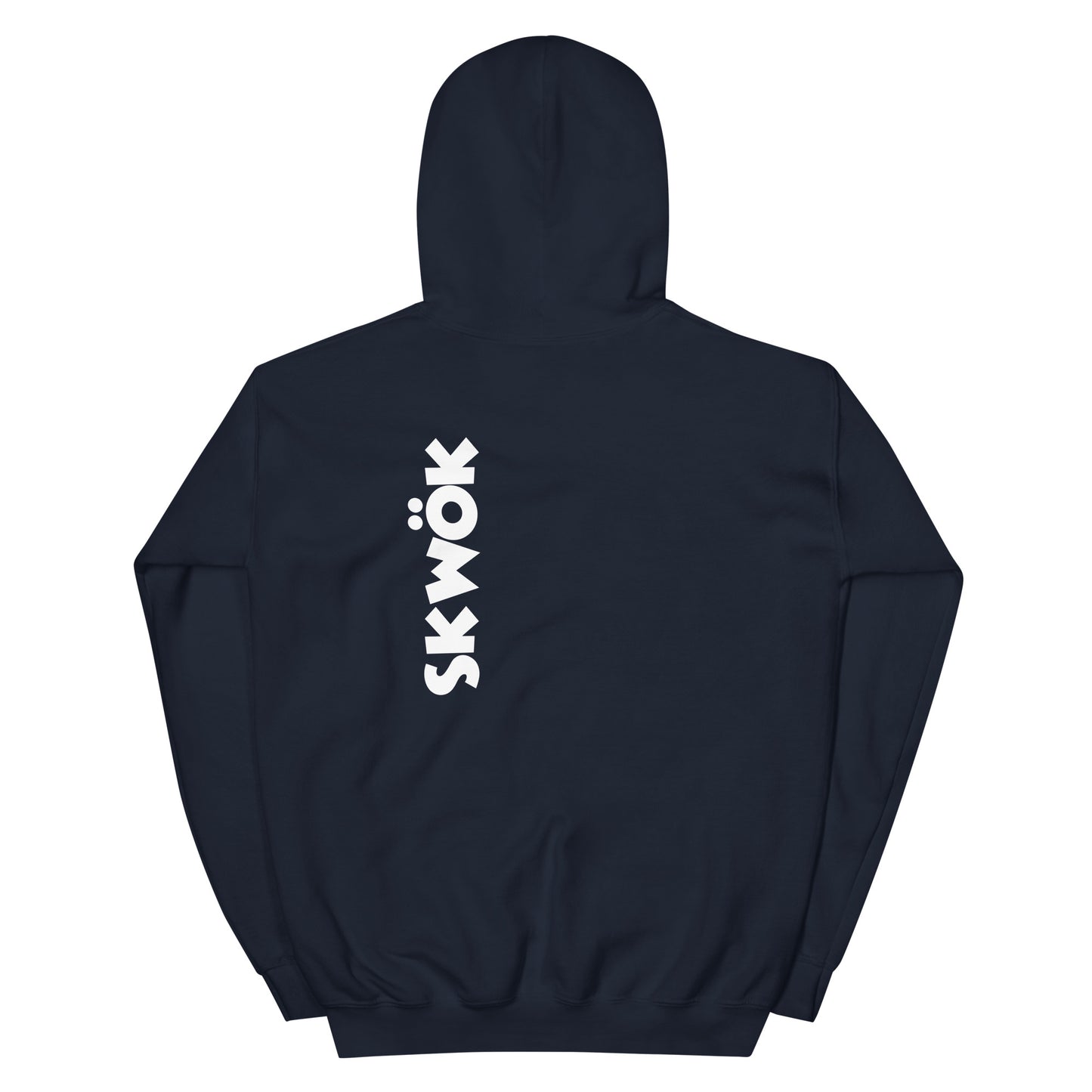 Skwok Brand (02) / 8oz Gildan Hoodie / OG Logo II / White / Front - Back