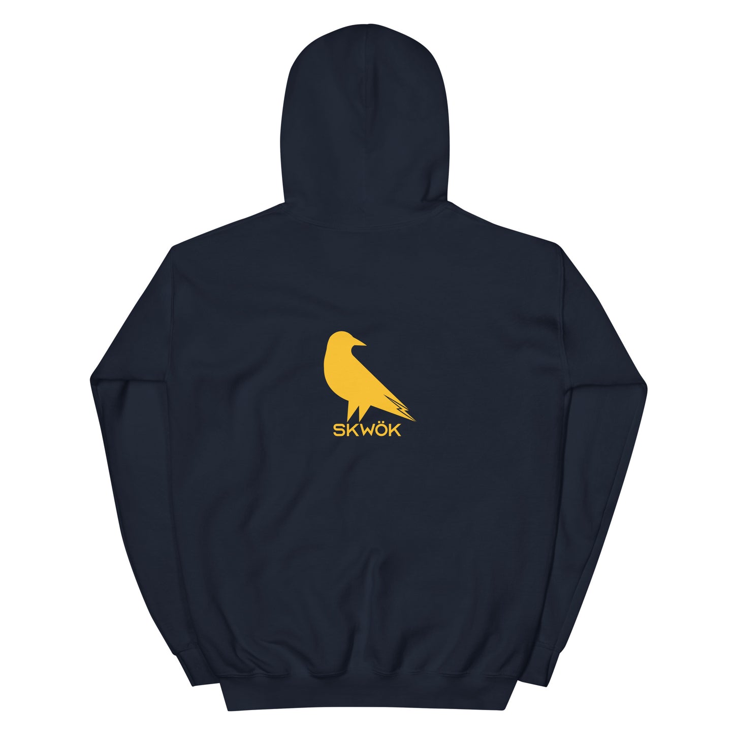 Skwok Brand (10) / Hoodie / Raven IV Logo / Front - Back / Padres Yellow