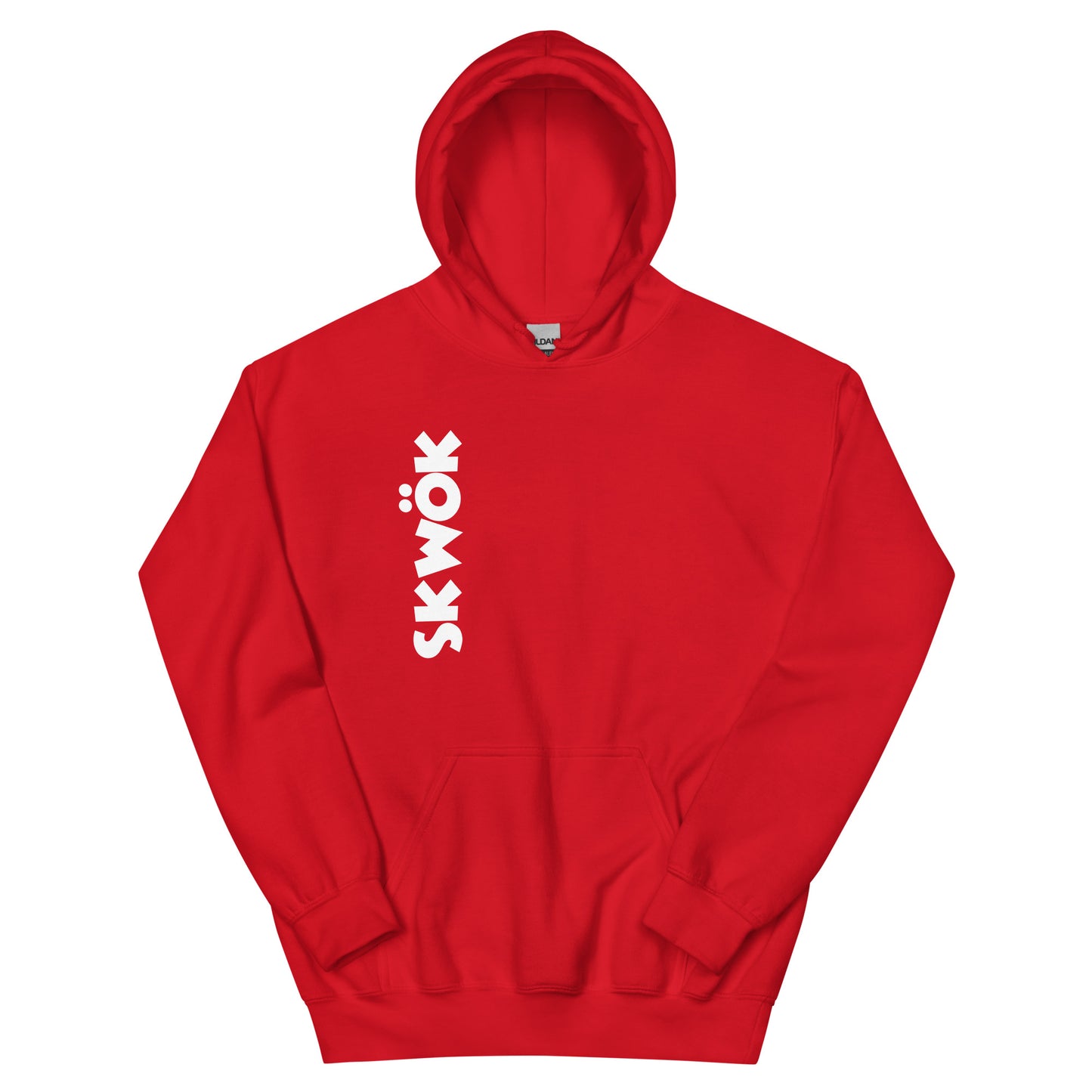 Skwok Brand (02) / 8oz Gildan Hoodie / OG Logo II / White / Front - Back