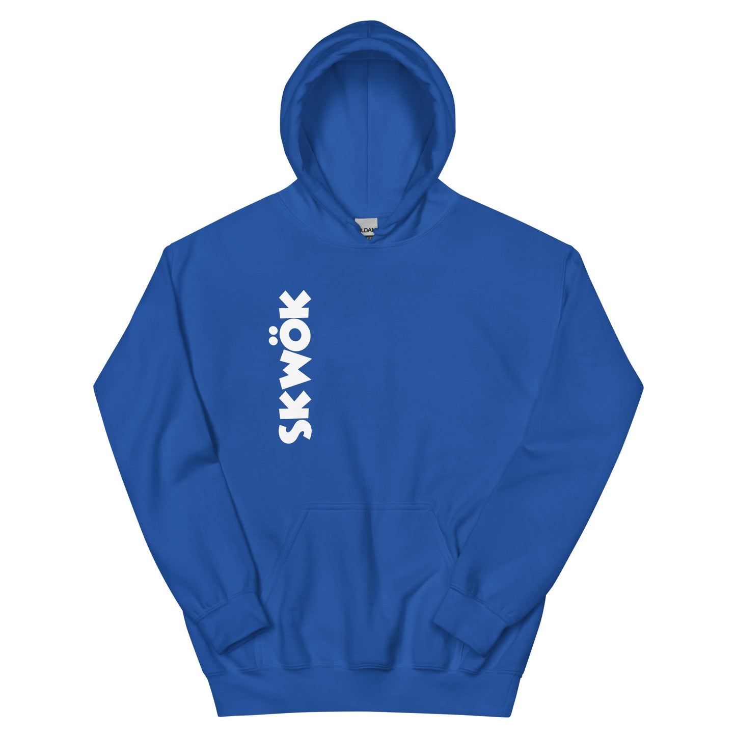 Skwok Brand (02) / 8oz Gildan Hoodie / OG Logo II / White / Front - Back