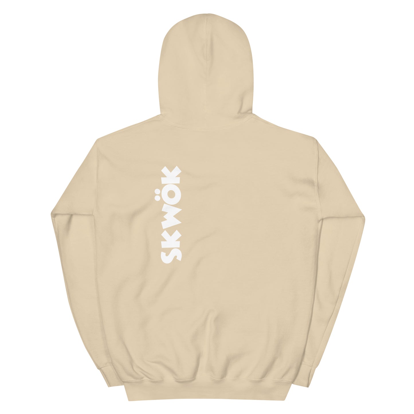 Skwok Brand (02) / 8oz Gildan Hoodie / OG Logo II / White / Front - Back