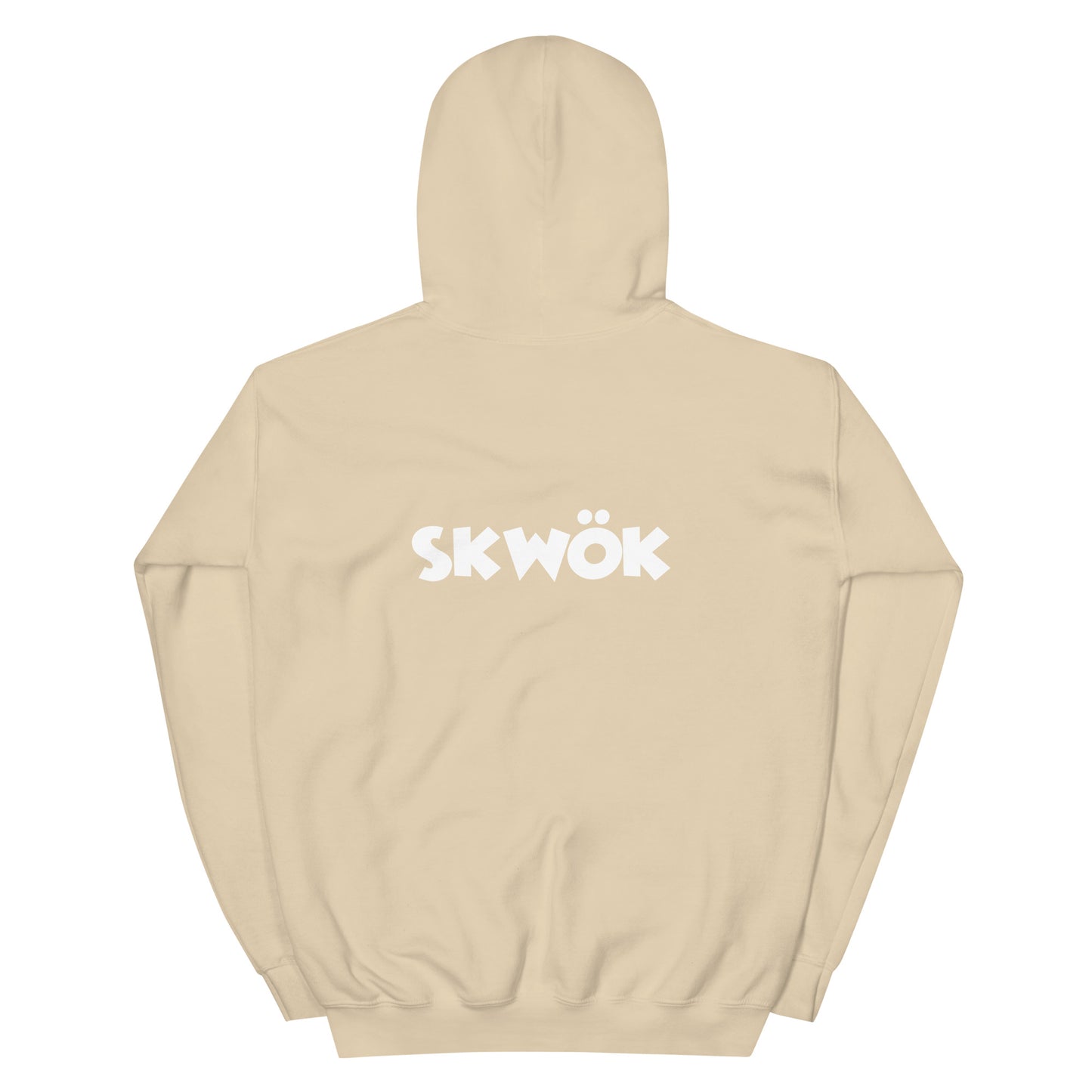 Skwok Brand (01) / 8oz Gildan Hoodie / OG Logo / White / Front - Back