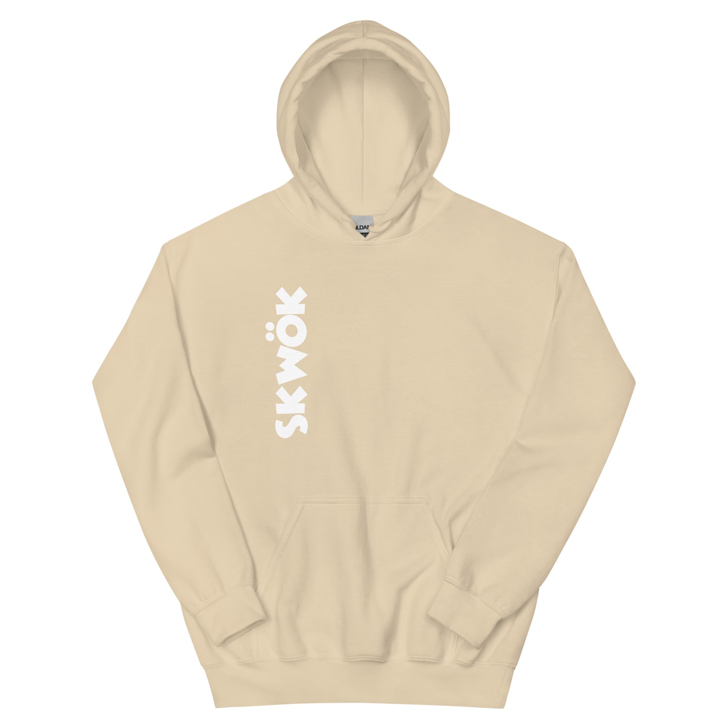 Skwok Brand (02) / 8oz Gildan Hoodie / OG Logo II / White / Front - Back