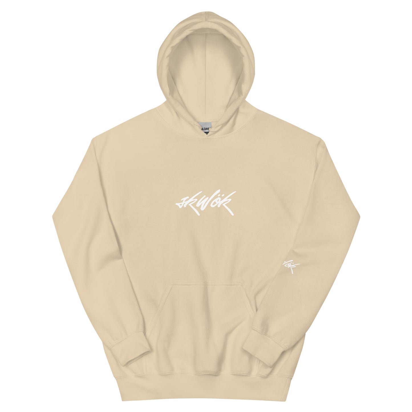 Skwok Brand (04) / 8oz Gildan Hoodie / Tag Logo / Front - Back