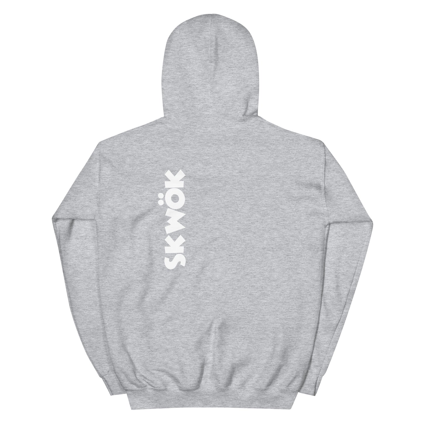Skwok Brand (02) / 8oz Gildan Hoodie / OG Logo II / White / Front - Back
