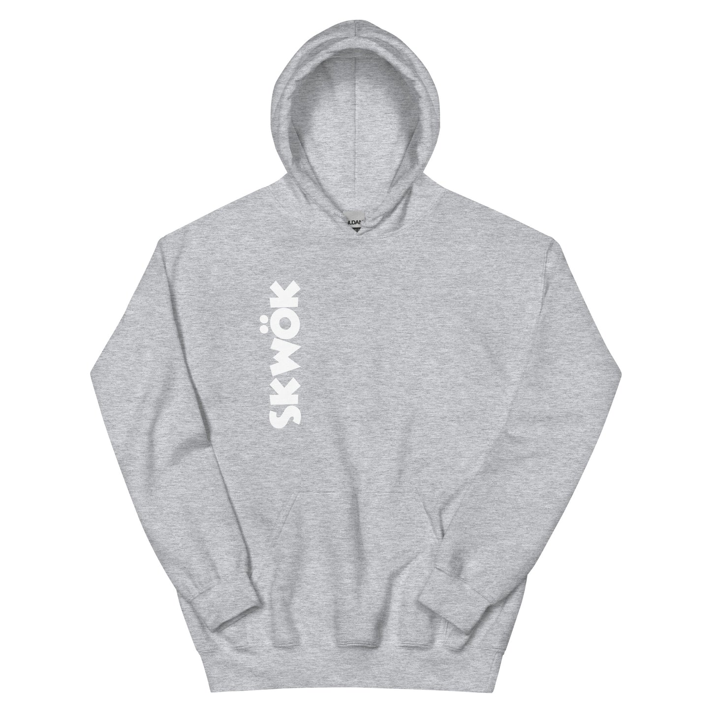 Skwok Brand (02) / 8oz Gildan Hoodie / OG Logo II / White / Front - Back