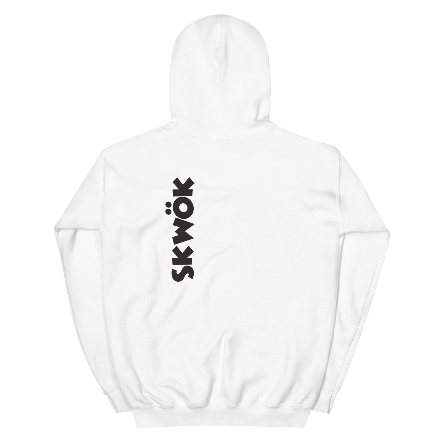 Skwok Brand (02) / 8oz Gildan Hoodie / OG Logo II / White / Front - Back