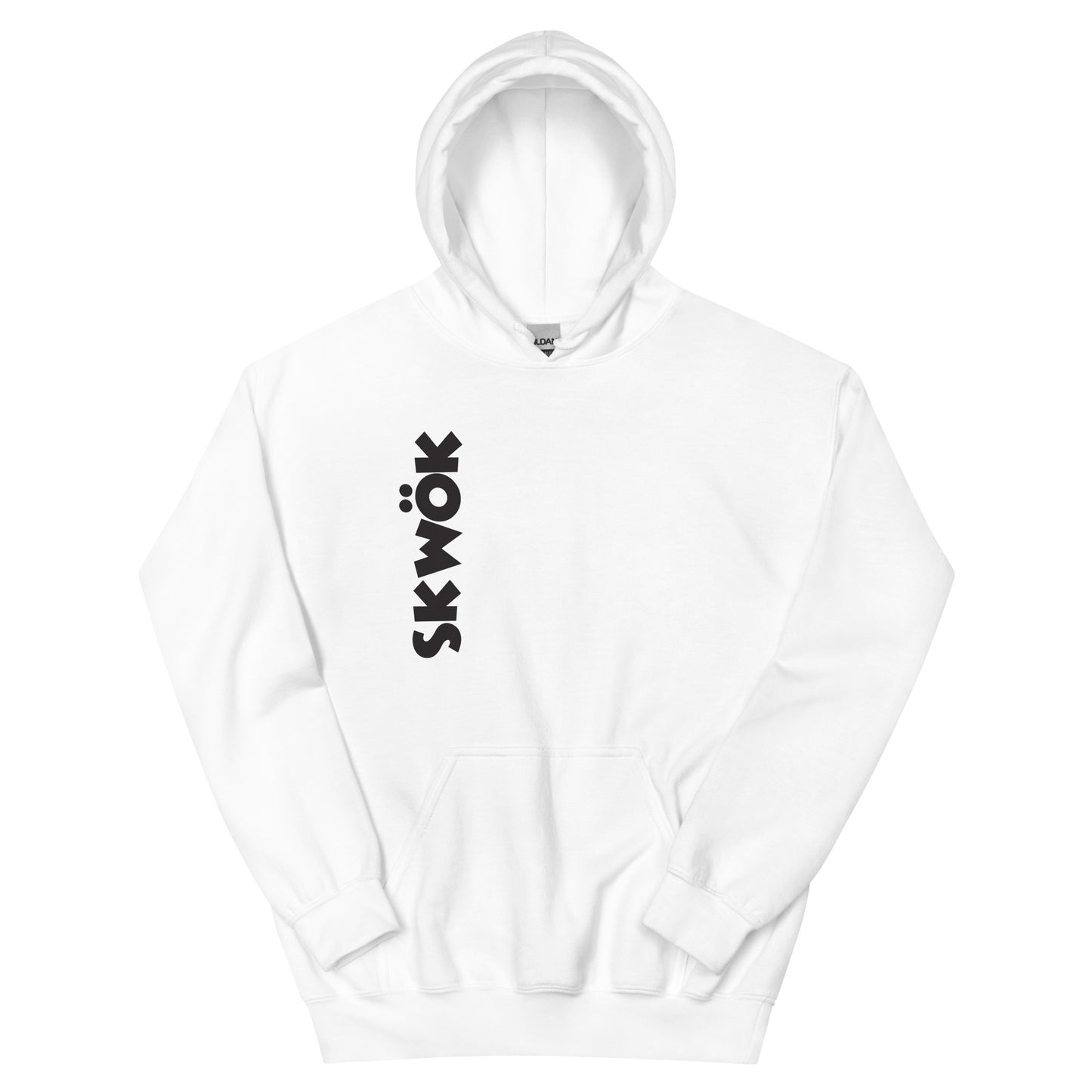 Skwok Brand (02) / 8oz Gildan Hoodie / OG Logo II / White / Front - Back