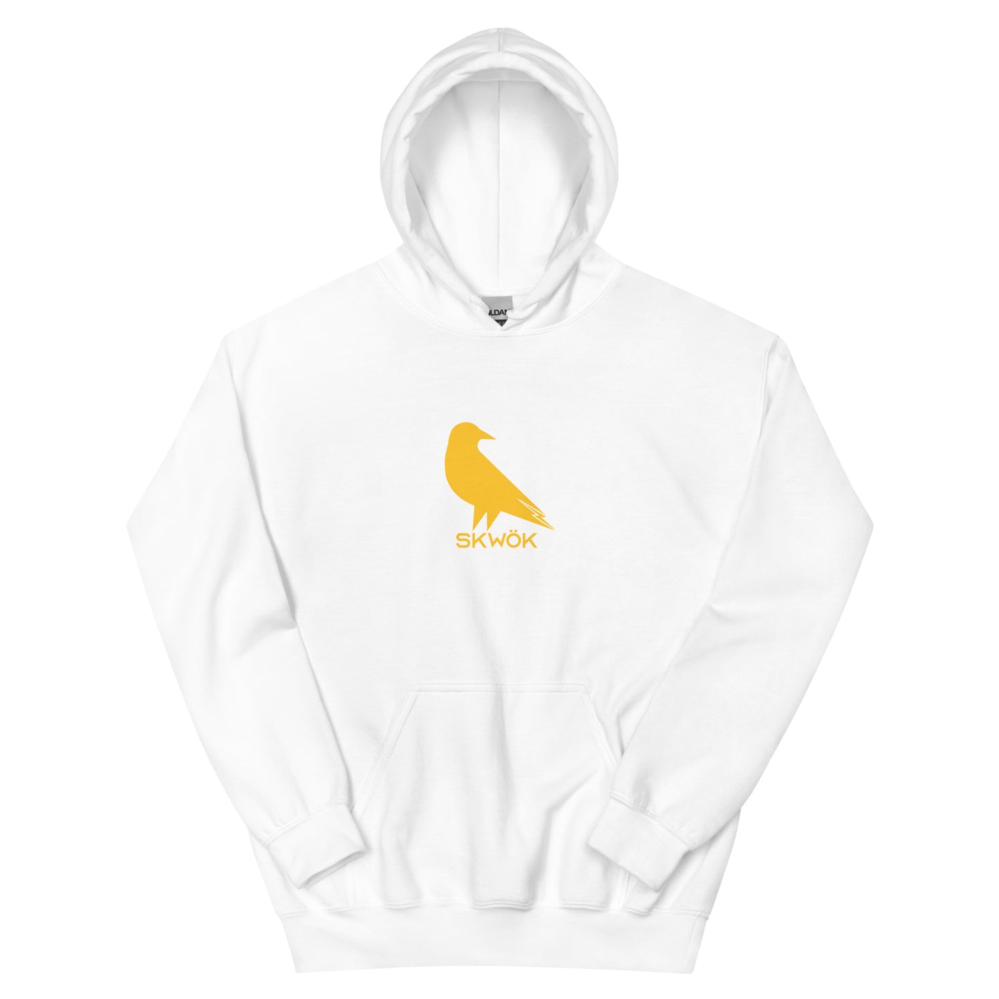Skwok Brand (10) / Hoodie / Raven IV Logo / Front - Back / Padres Yellow