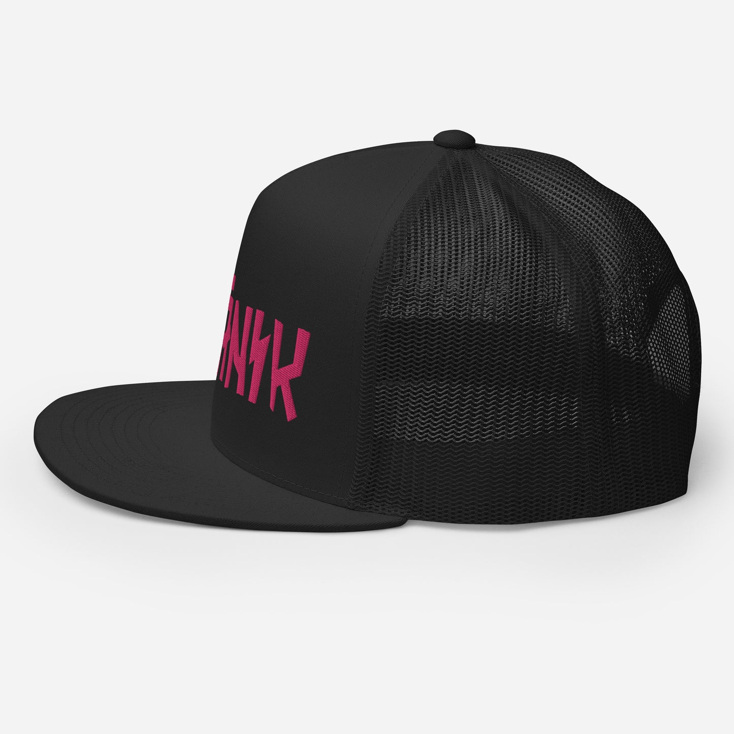 (5) Kranik Hat - Yupoong 6006 Flat Brim Hat - Kranik Moto Logo - Fuschia