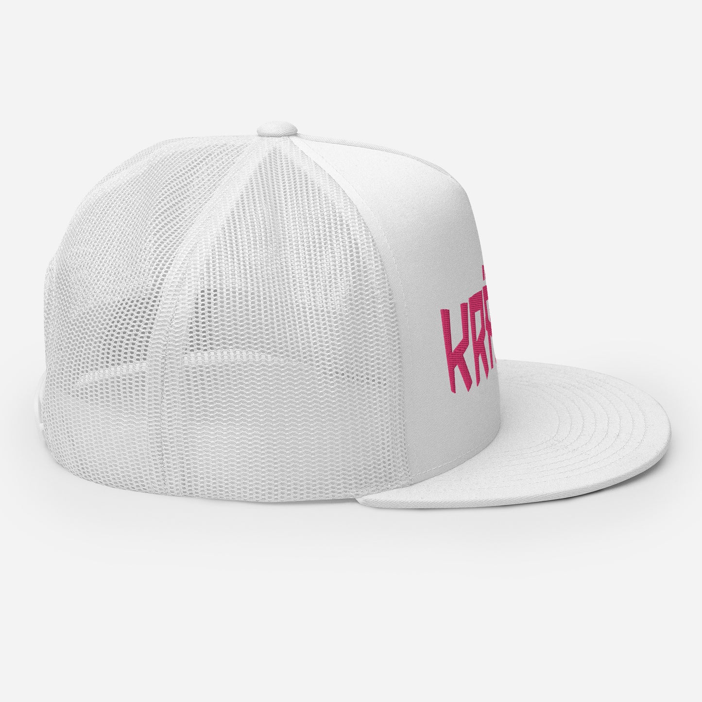 (5) Kranik Hat - Yupoong 6006 Flat Brim Hat - Kranik Moto Logo - Fuschia