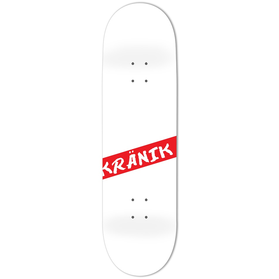 Kranik Brand / Deck / Kranik Logo / Single Stripe / White / Red Custom 8.75"