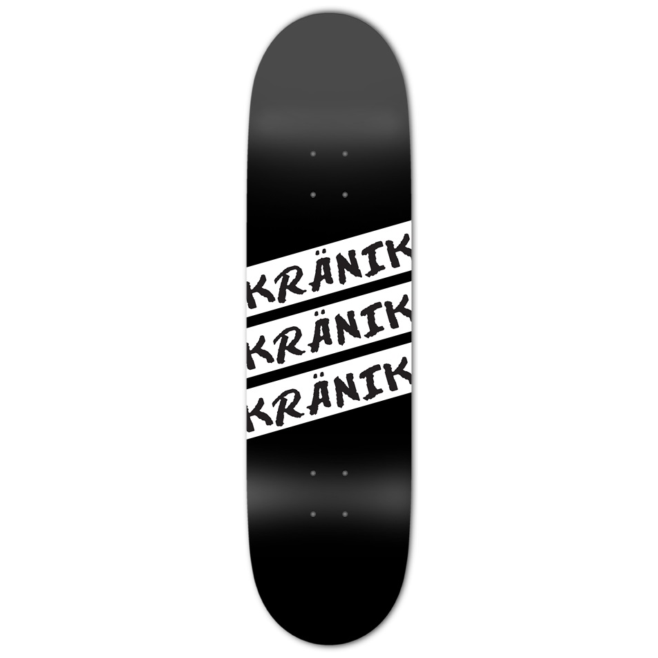 Kranik Deck #11 / 3 Stripe - Black/White Custom 8.5"