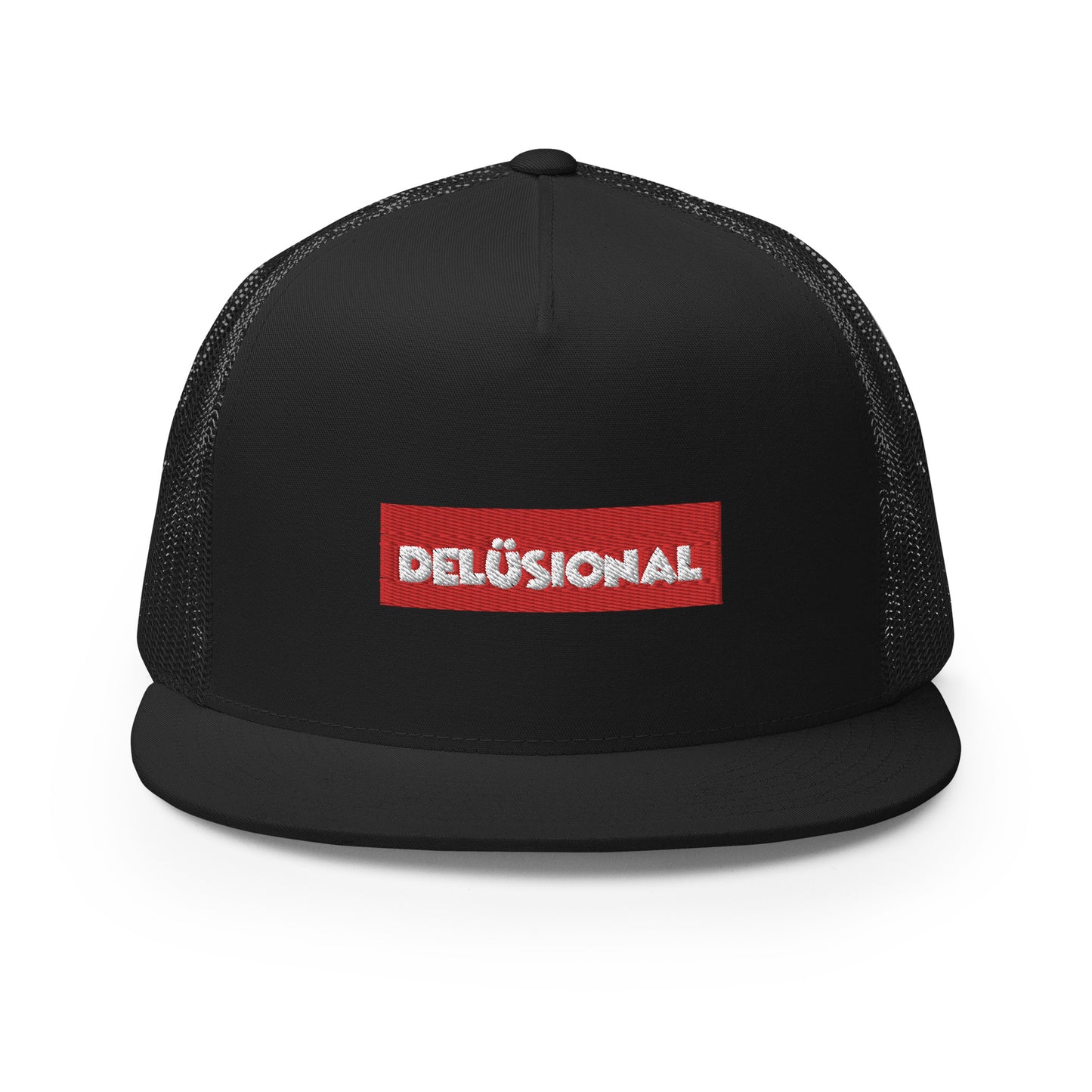 Delusional Brand / #01 / Hat / Trucker Cap Red Box Logo