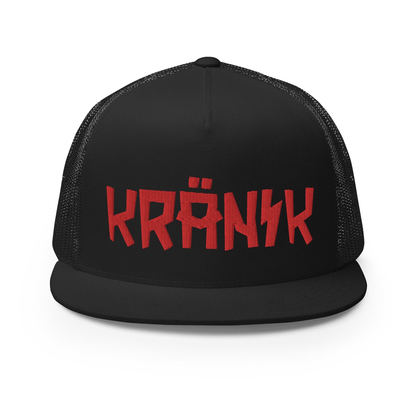 Kranik Brand Hat / Trucker Cap / Moto Logo / 3D Puff / Black / Red