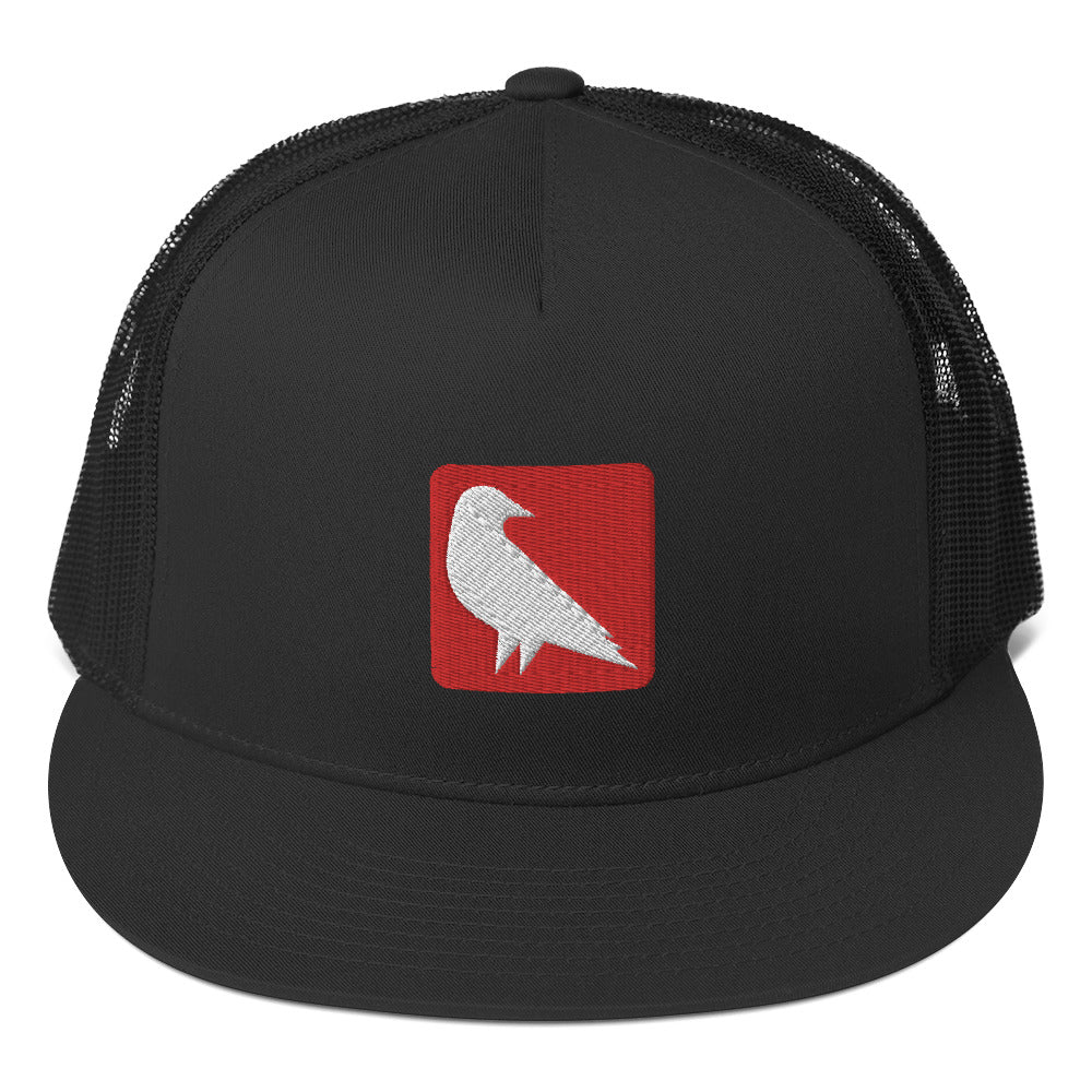 Kranik Brand Hat / Trucker Cap / Red Raven Logo / Black
