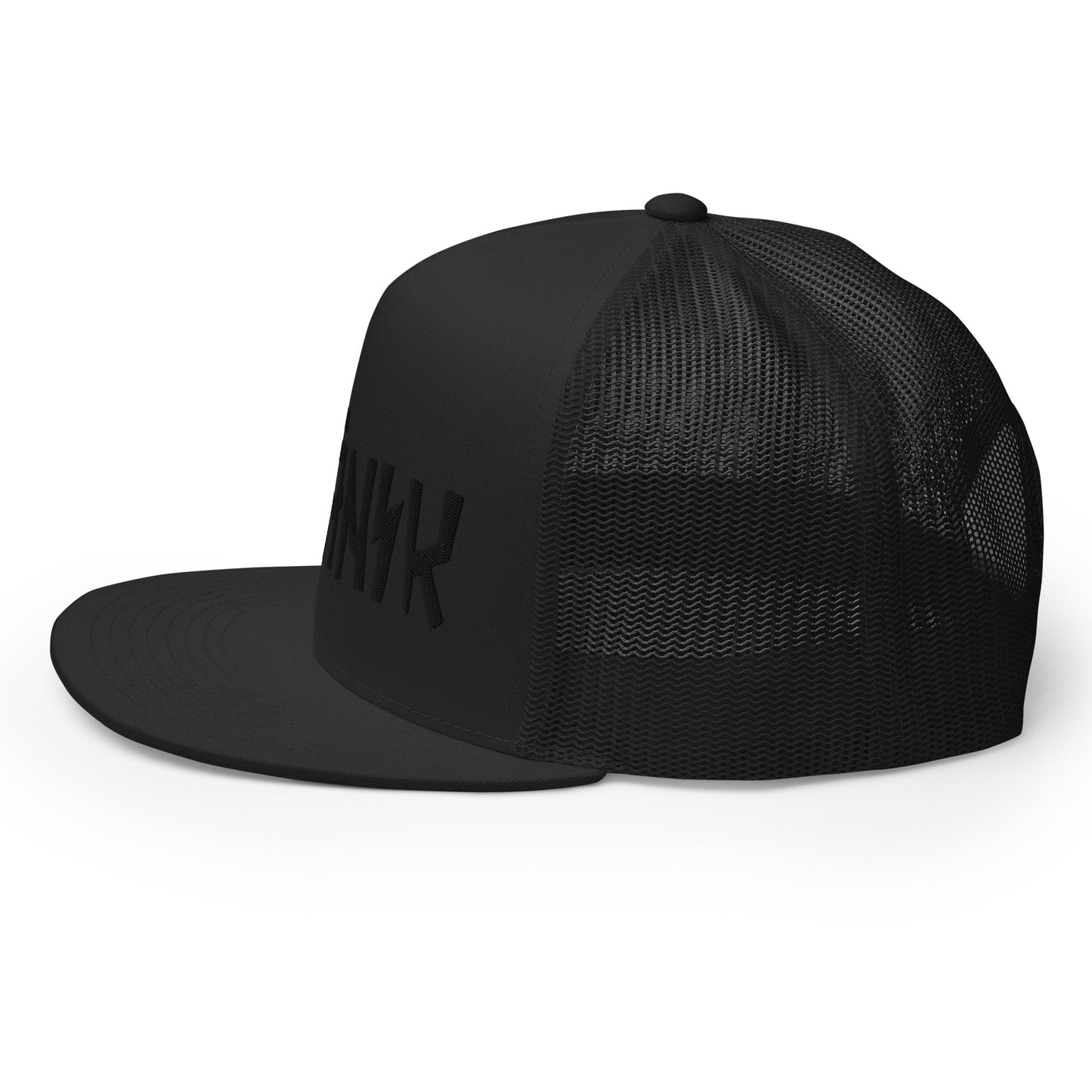 Kranik Brand Hat / Trucker Cap / Moto Logo / 3D Puff / Black / Black