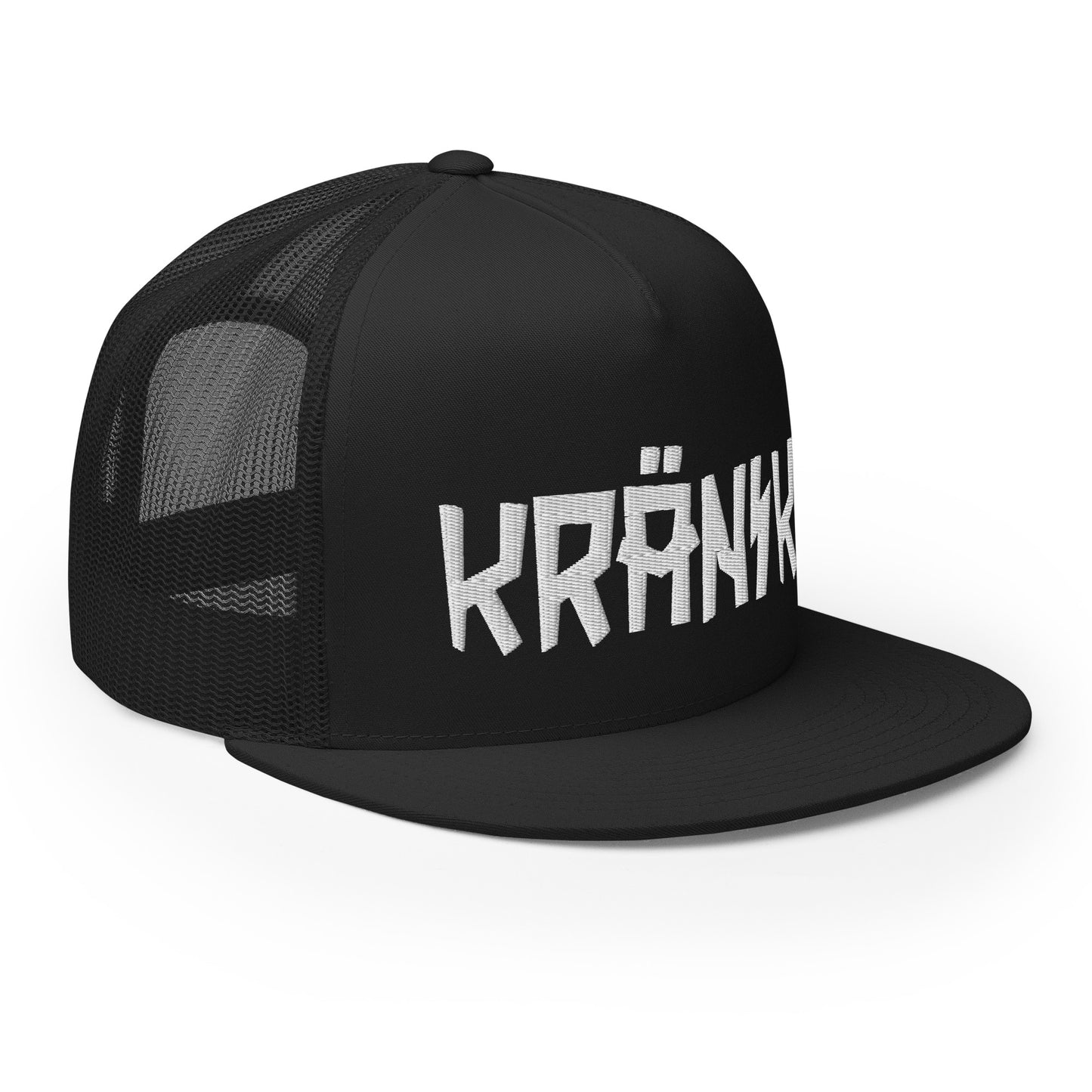 Kranik Brand Hat / Trucker Cap / Moto Logo / 3D Puff / Black / White