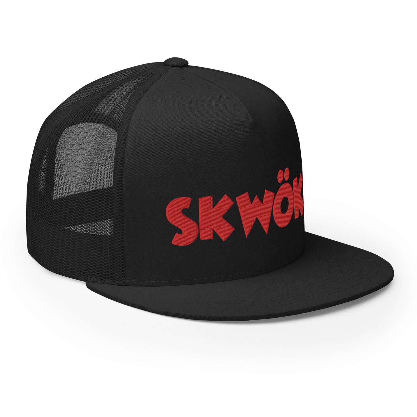Skwok Brand / Hat / Trucker Cap / OG Logo / 3D Puff / Black / Red