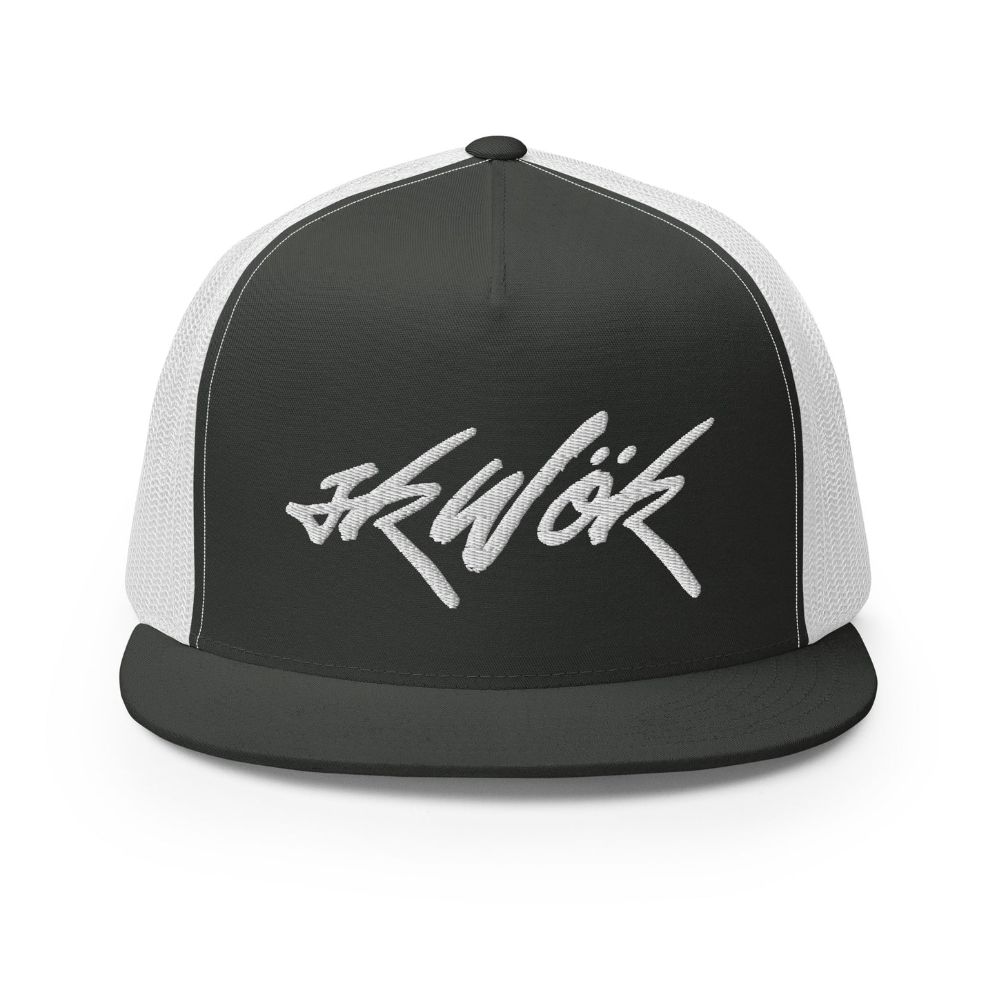 Skwok Brand / Hat / Trucker Cap / Tag Logo / 3d Puff / White