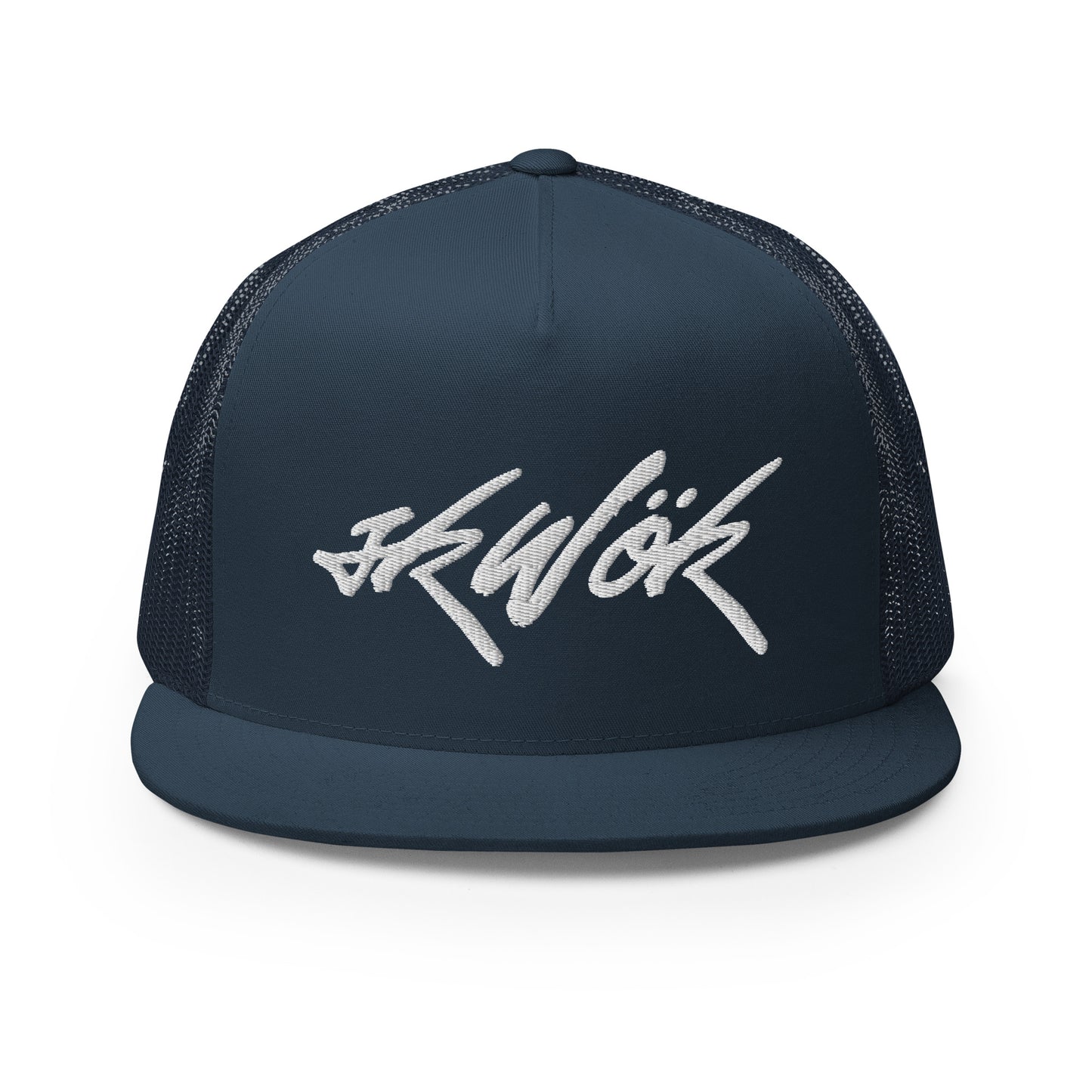 Skwok Brand / Hat / Trucker Cap / Tag Logo / 3d Puff / White