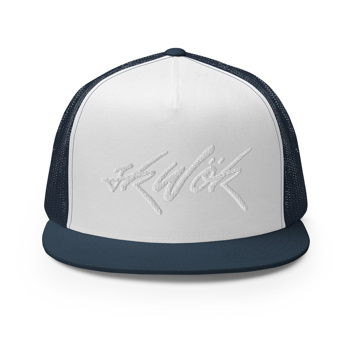 Skwok Brand / Hat / Trucker Cap / Tag Logo / 3d Puff / White