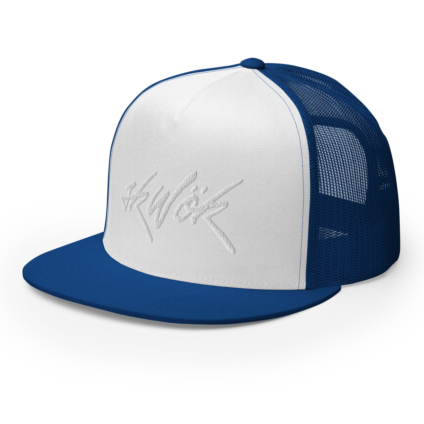 Skwok Brand / Hat / Trucker Cap / Tag Logo / 3d Puff / White