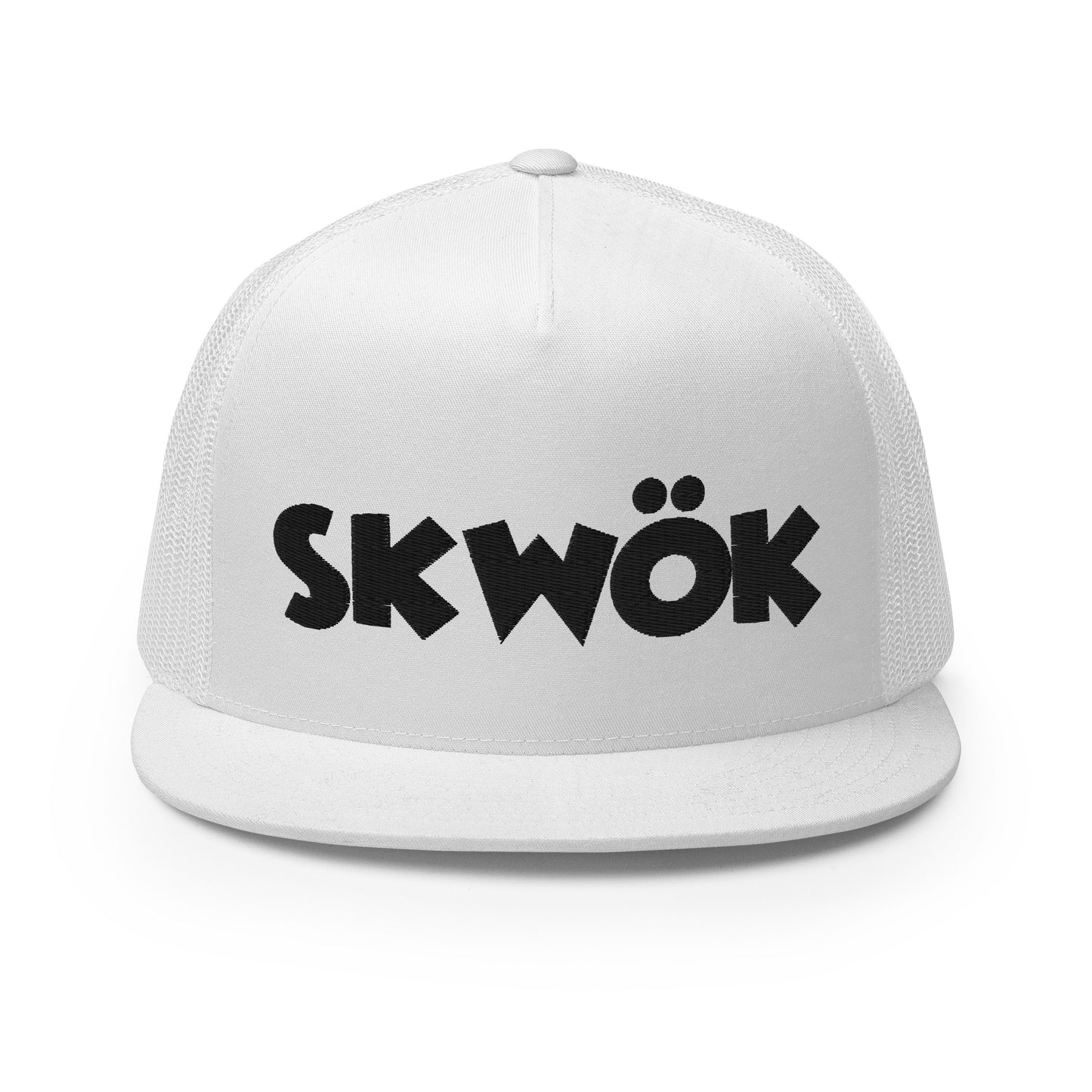 Skwok Brand / Hat / Trucker Cap / OG Logo / 3D Puff / White / Black