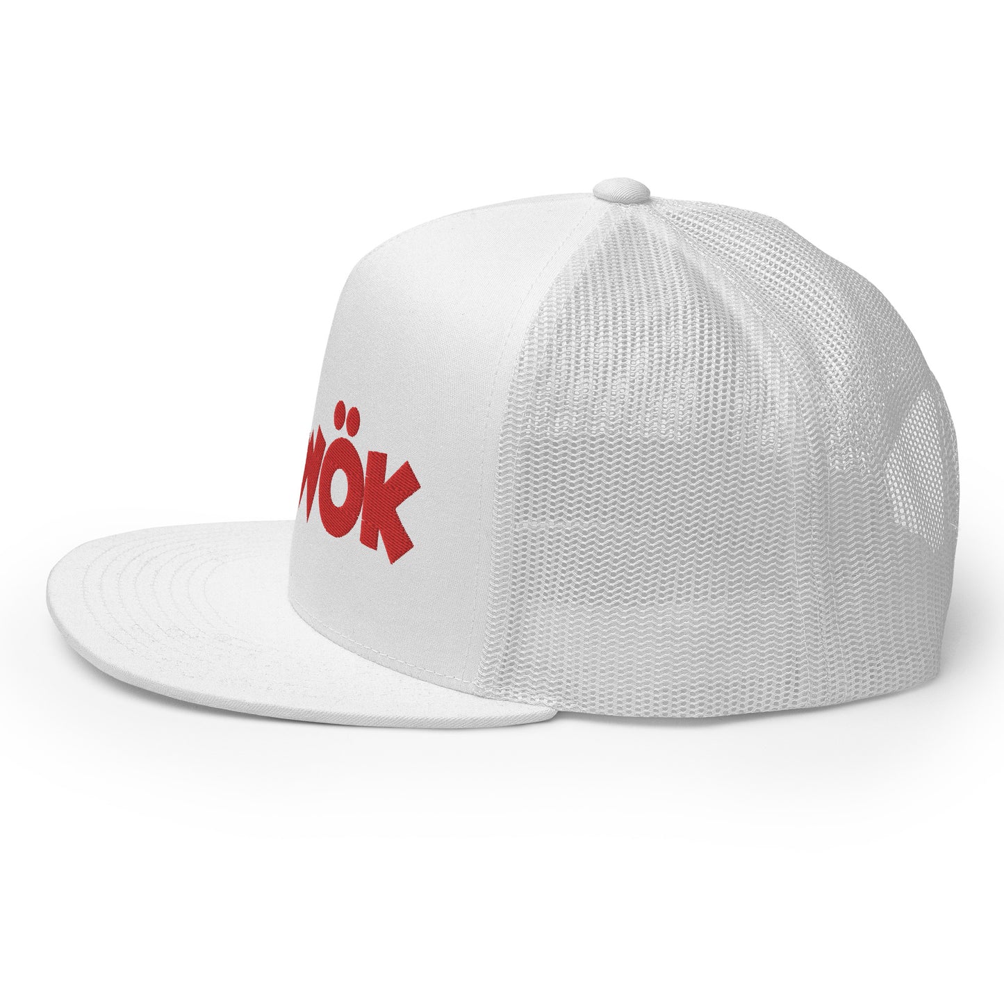 Skwok Brand / Hat / Trucker Cap / OG Logo / 3D Puff / White / Red