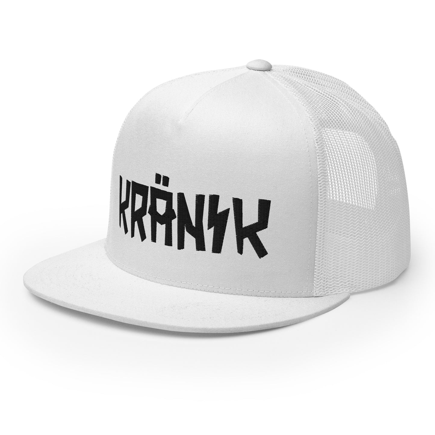 Kranik Brand Hat / Trucker Cap / Moto Logo / 3D Puff / White / Black