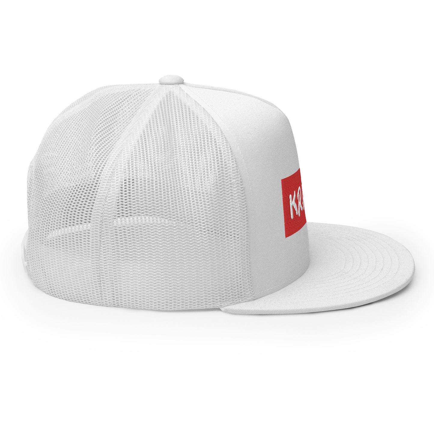 Kranik Brand Hat / Trucker Cap / Red Box Dare Logo / White