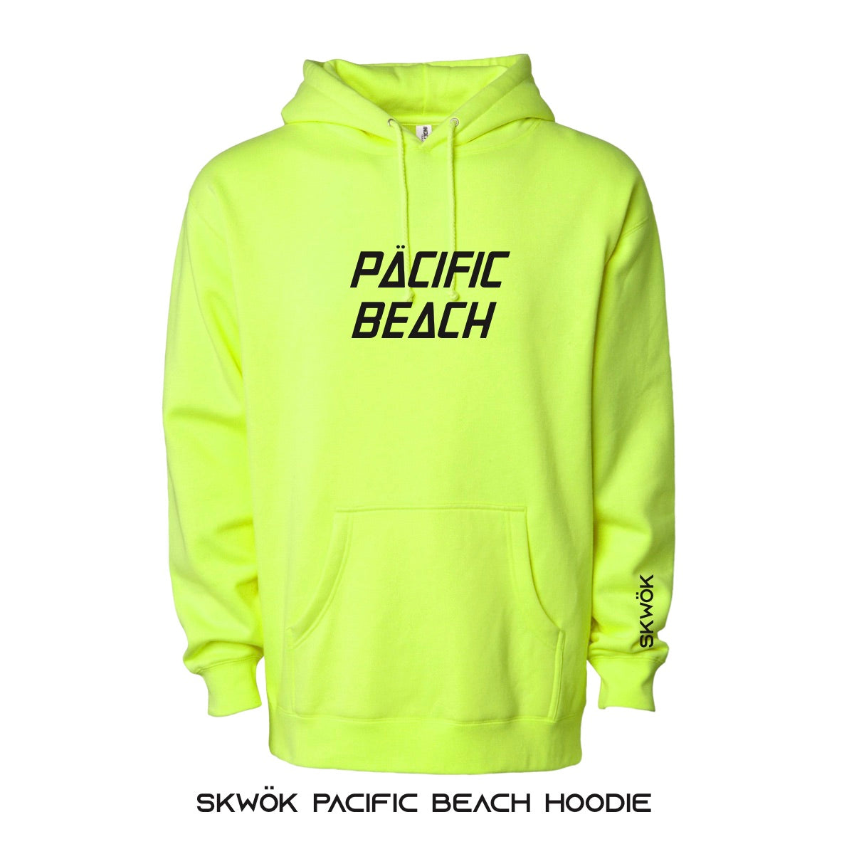 Skwok Pacific Beach Hoodie - 10oz - Safety Yellow NEON