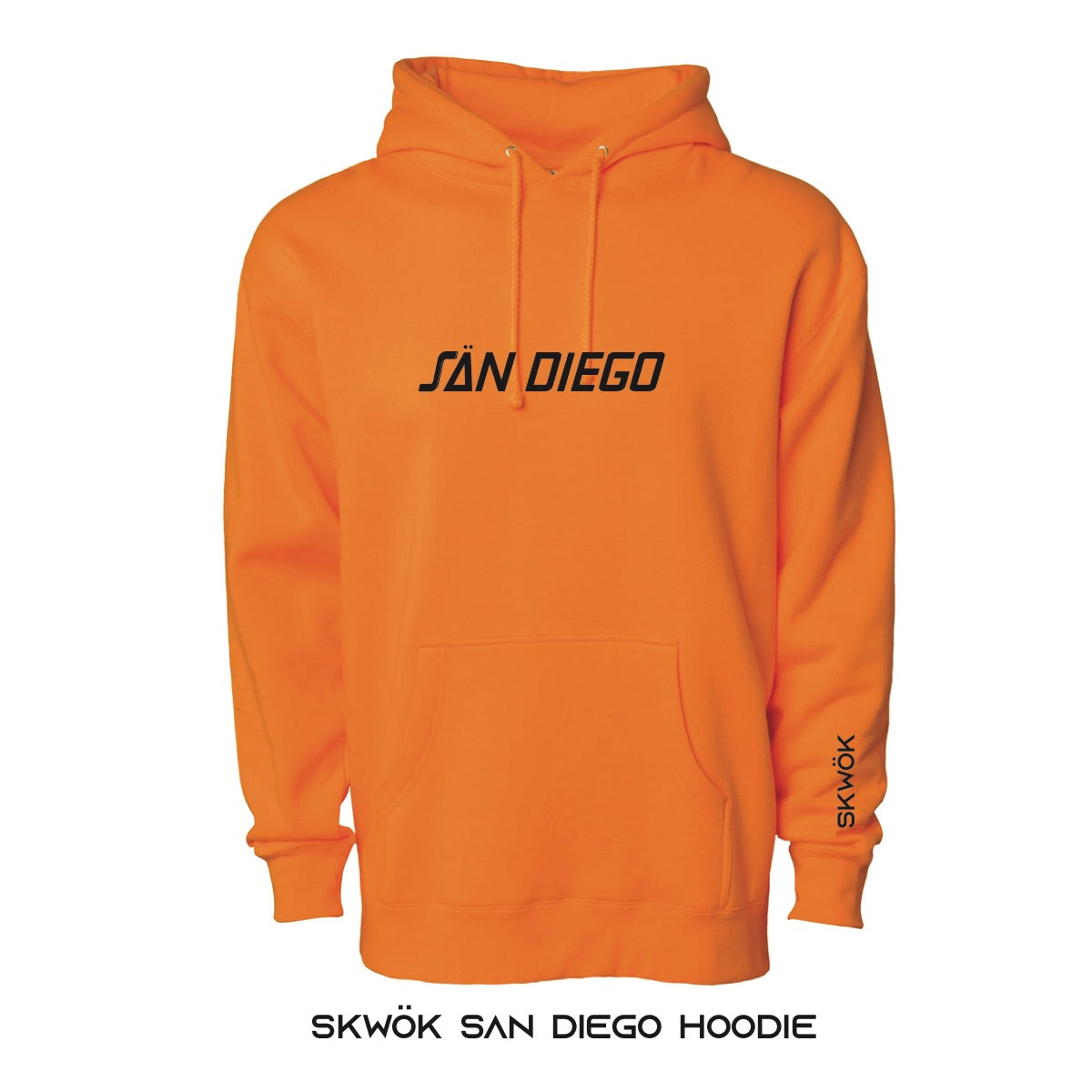 Skwok San Diego Hoodie - 10oz - Safety Orange (white or black)