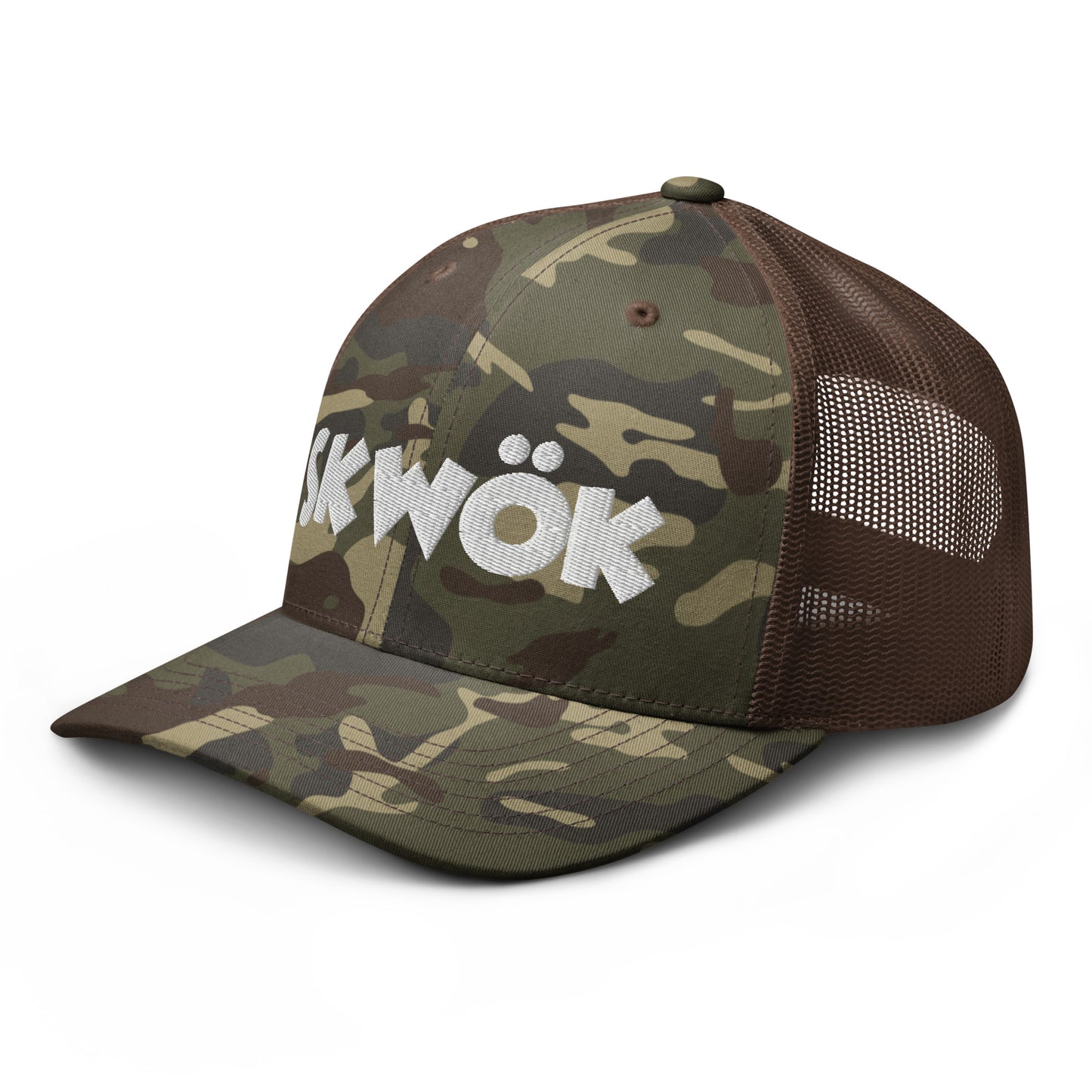 Skwok Brand / Hat / Traditional / OG Logo / 3D Puff / Camouflage / White