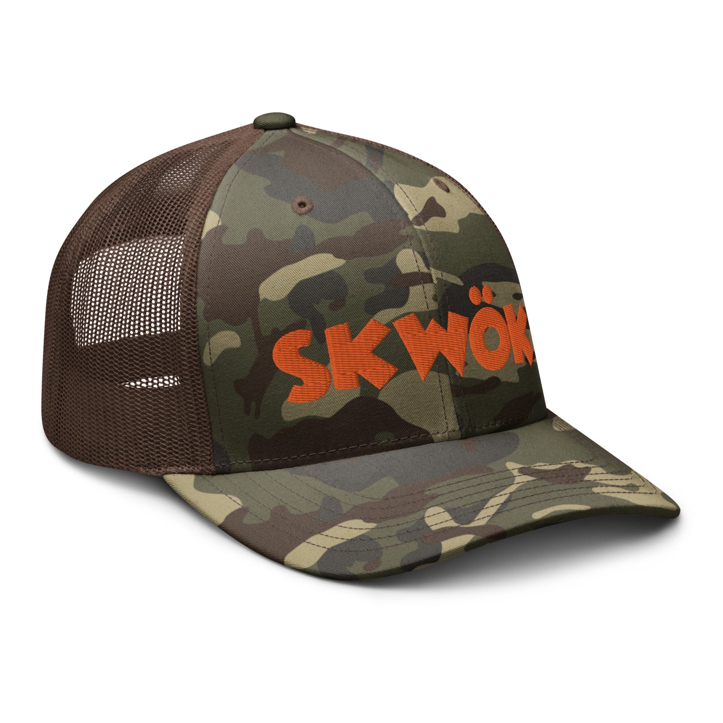 Skwok Brand / Hat / Traditional / OG Logo / 3D Puff / Camouflage / Orange