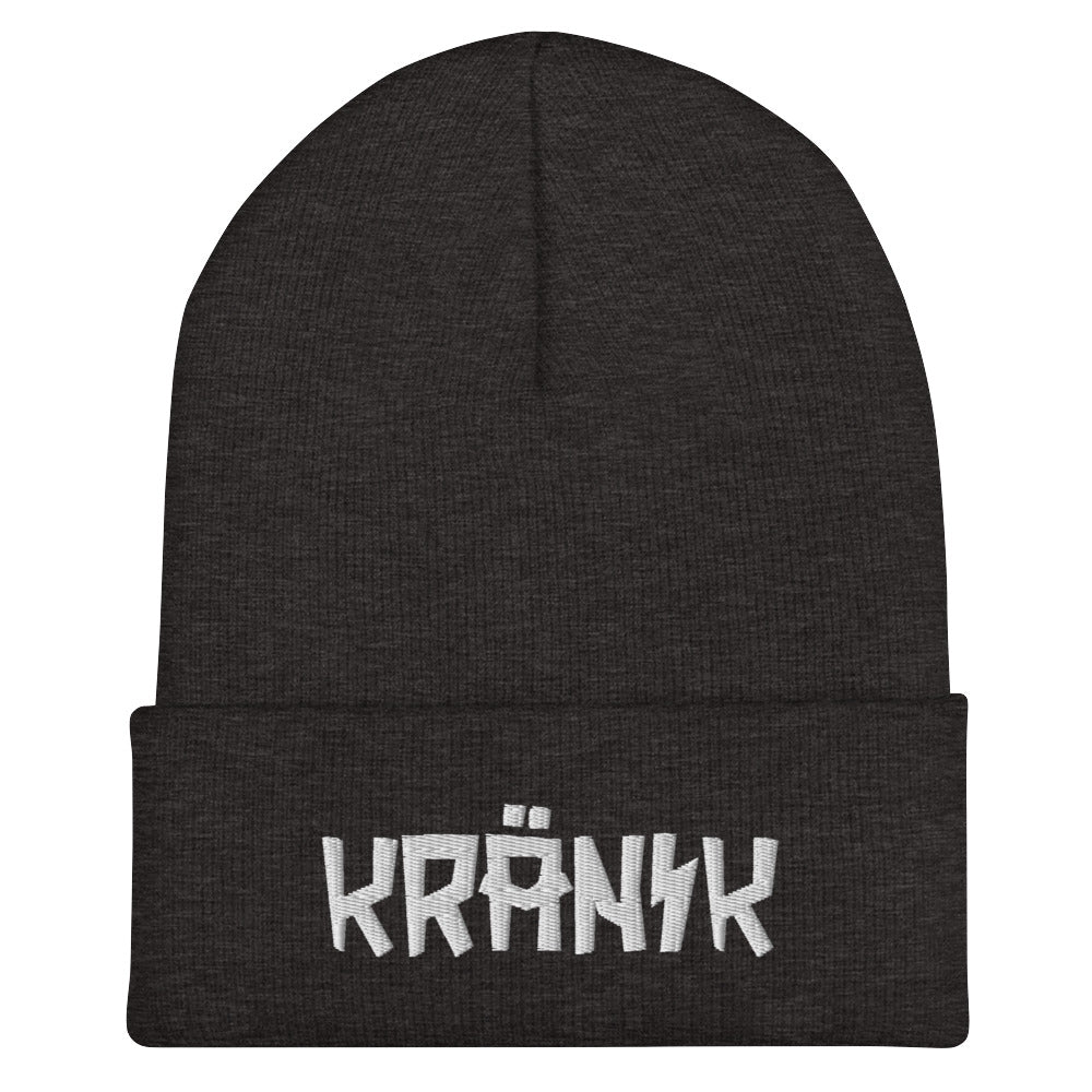 Kranik Brand Hat / Beanie / Cuffed / Moto Logo / Embroidered / 3D Puff / White