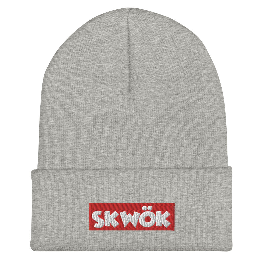 Skwok Brand / Hat / Cuffed Beanie / Red Box Logo